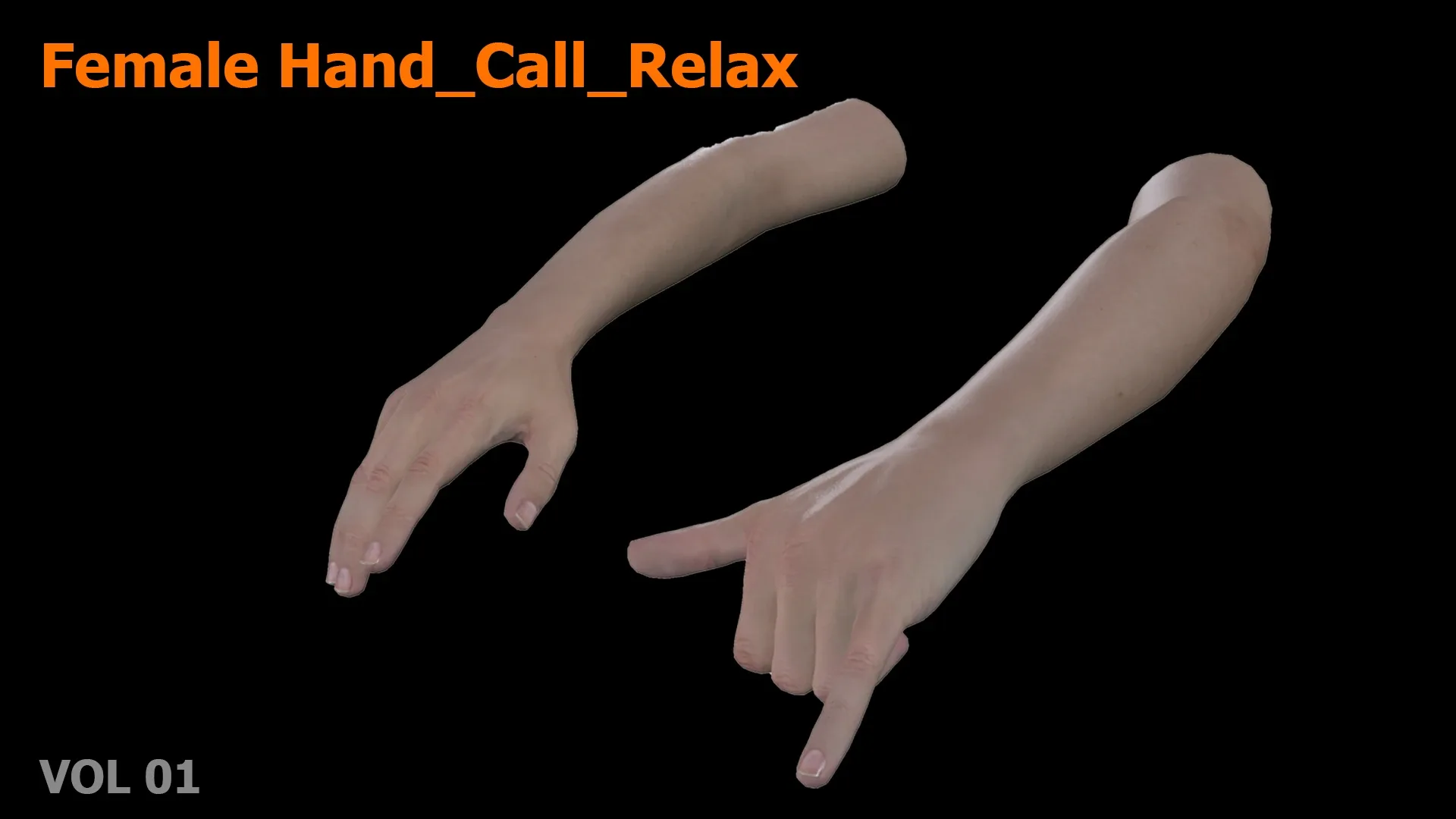 Female Hand Relax Call 3D model Low-poly 3D model