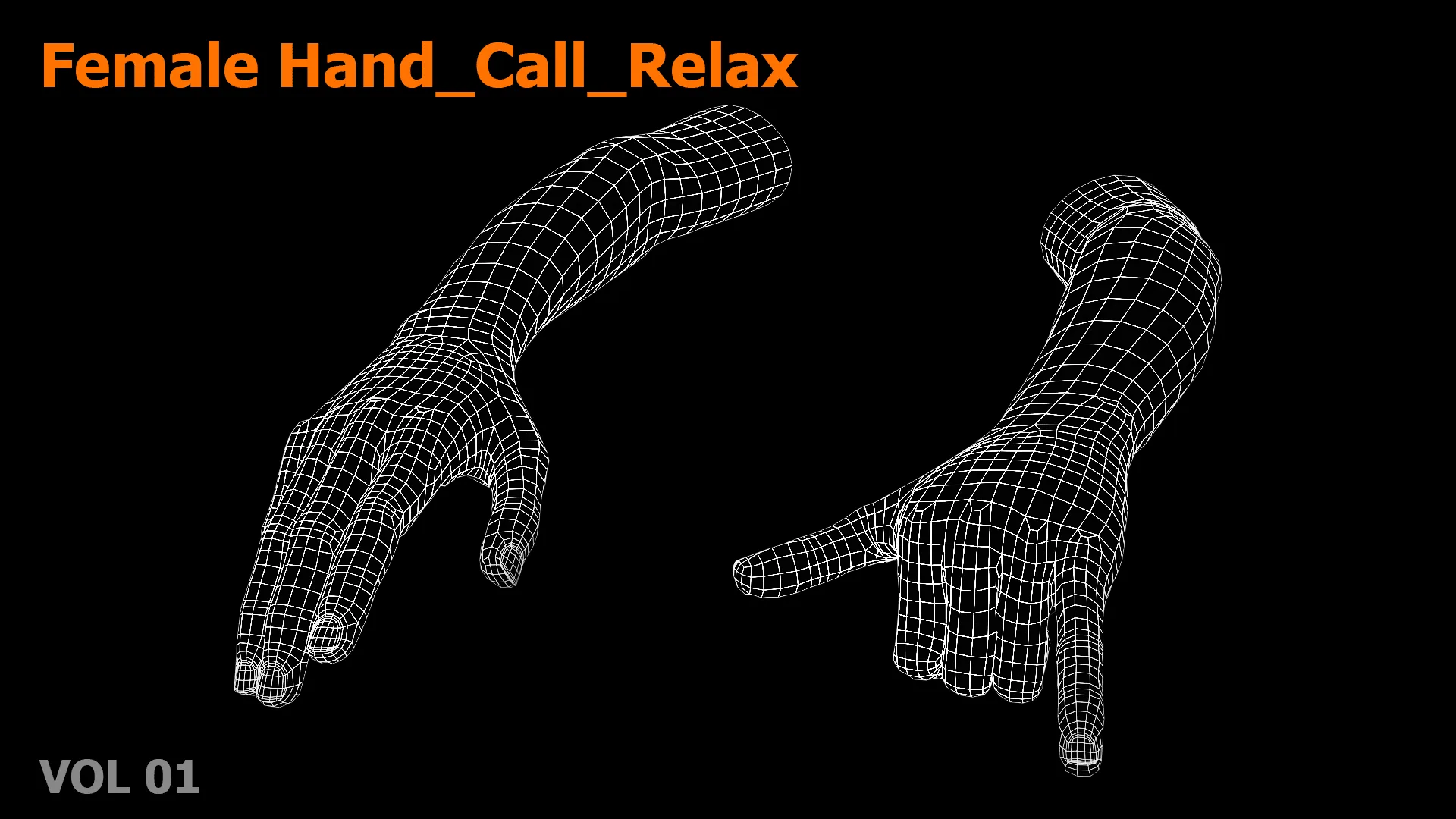 Female Hand Relax Call 3D model Low-poly 3D model