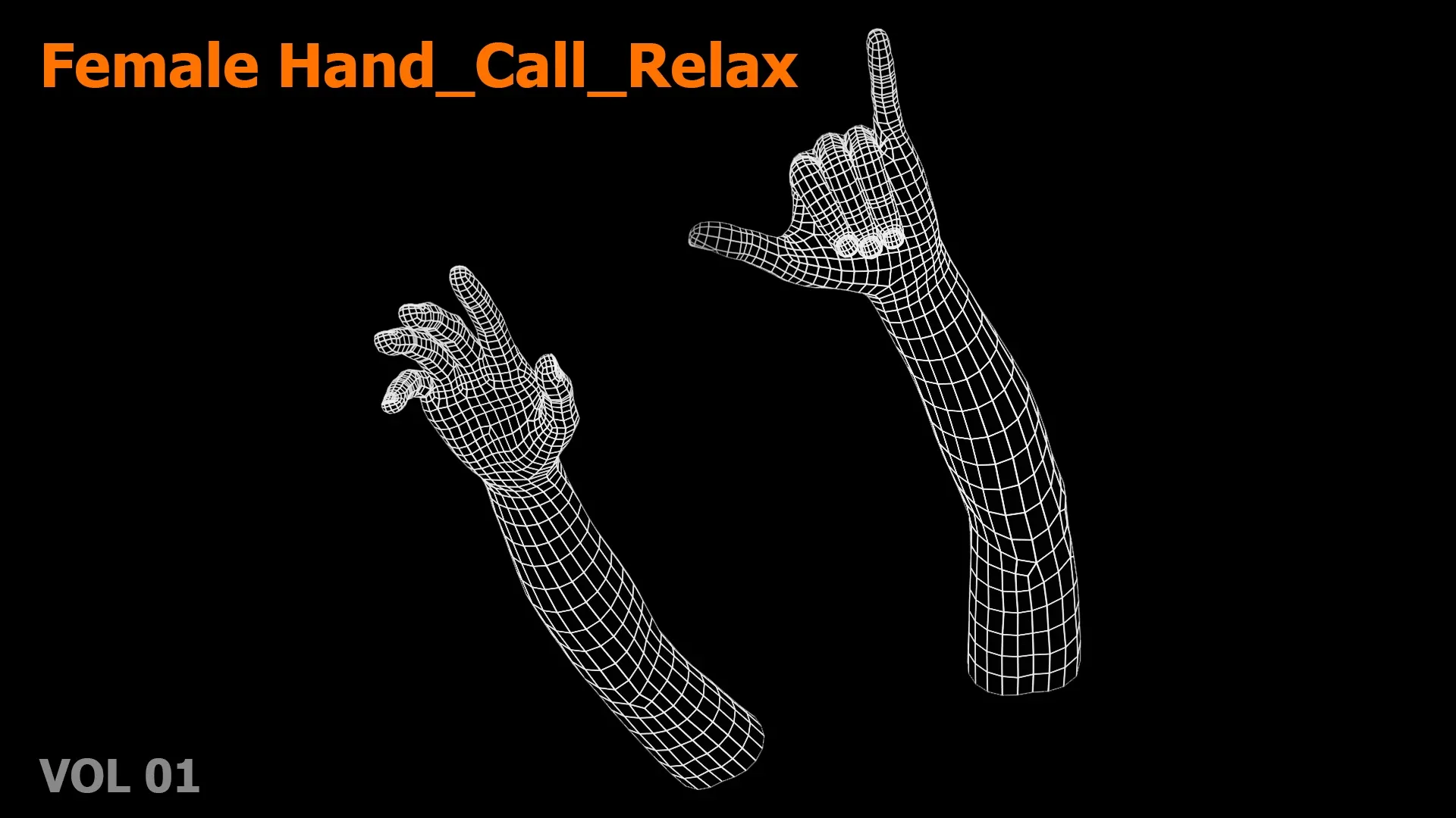 Female Hand Relax Call 3D model Low-poly 3D model