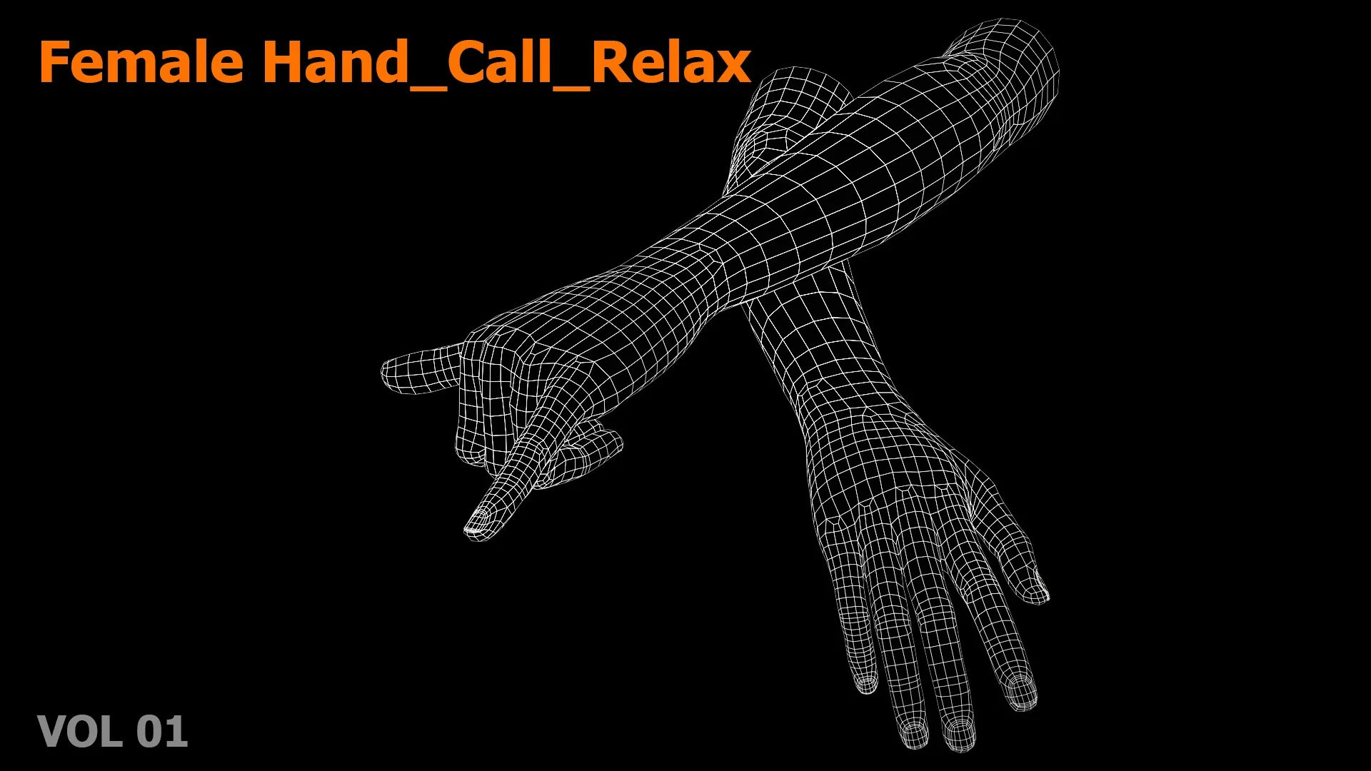 Female Hand Relax Call 3D model Low-poly 3D model