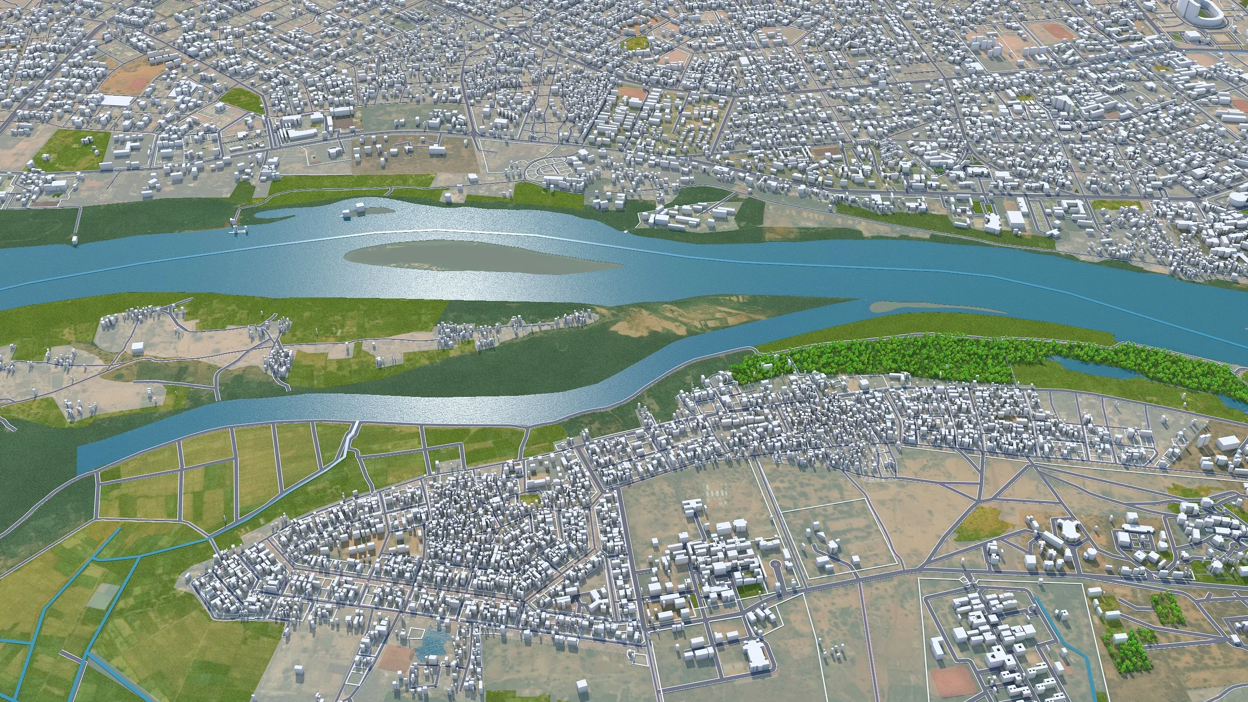 Niamey city Niger 3d model 30km