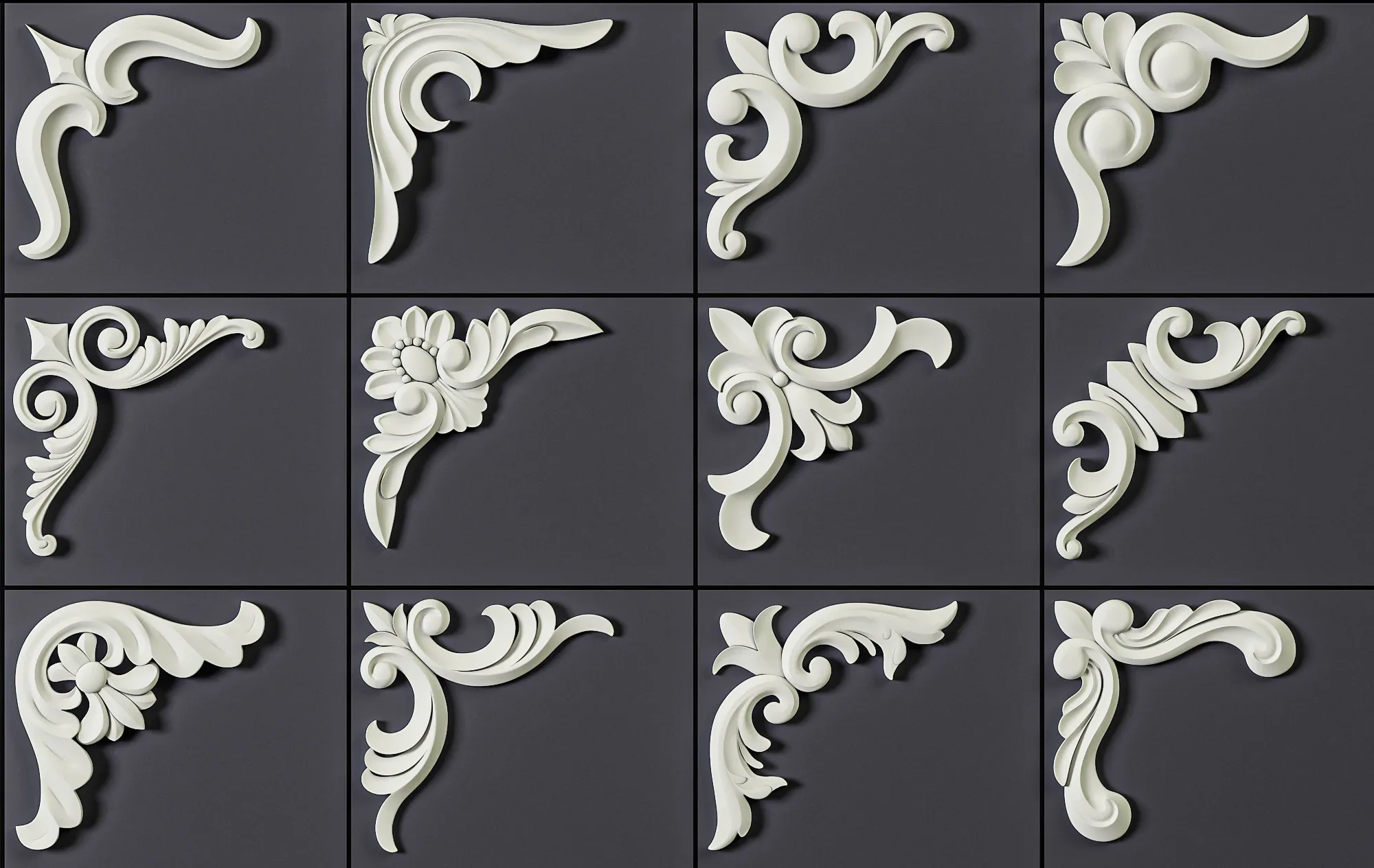 140 Corner Ornament Brushes, Alphas and 3D Models Vol 05