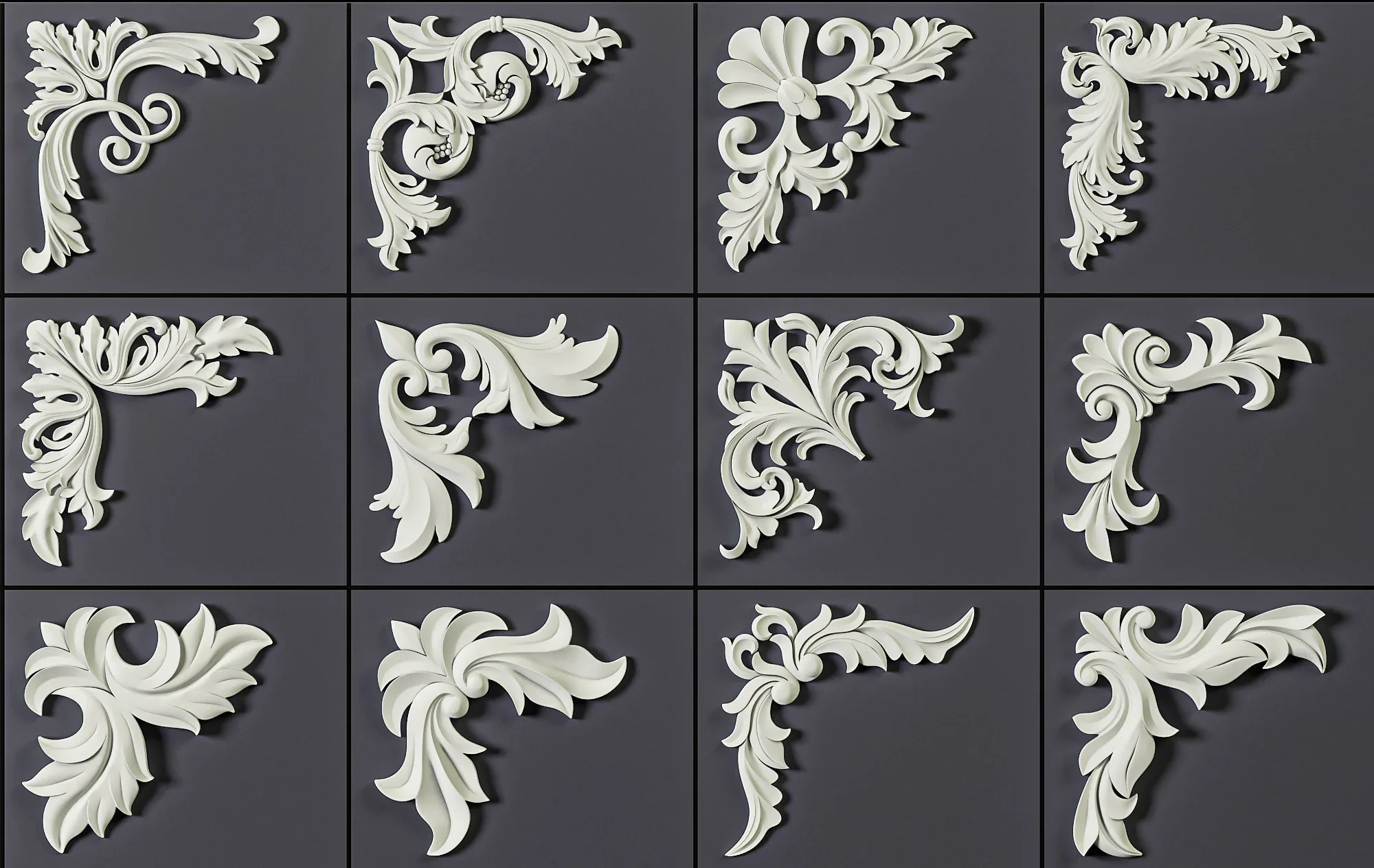 140 Corner Ornament Brushes, Alphas and 3D Models Vol 05