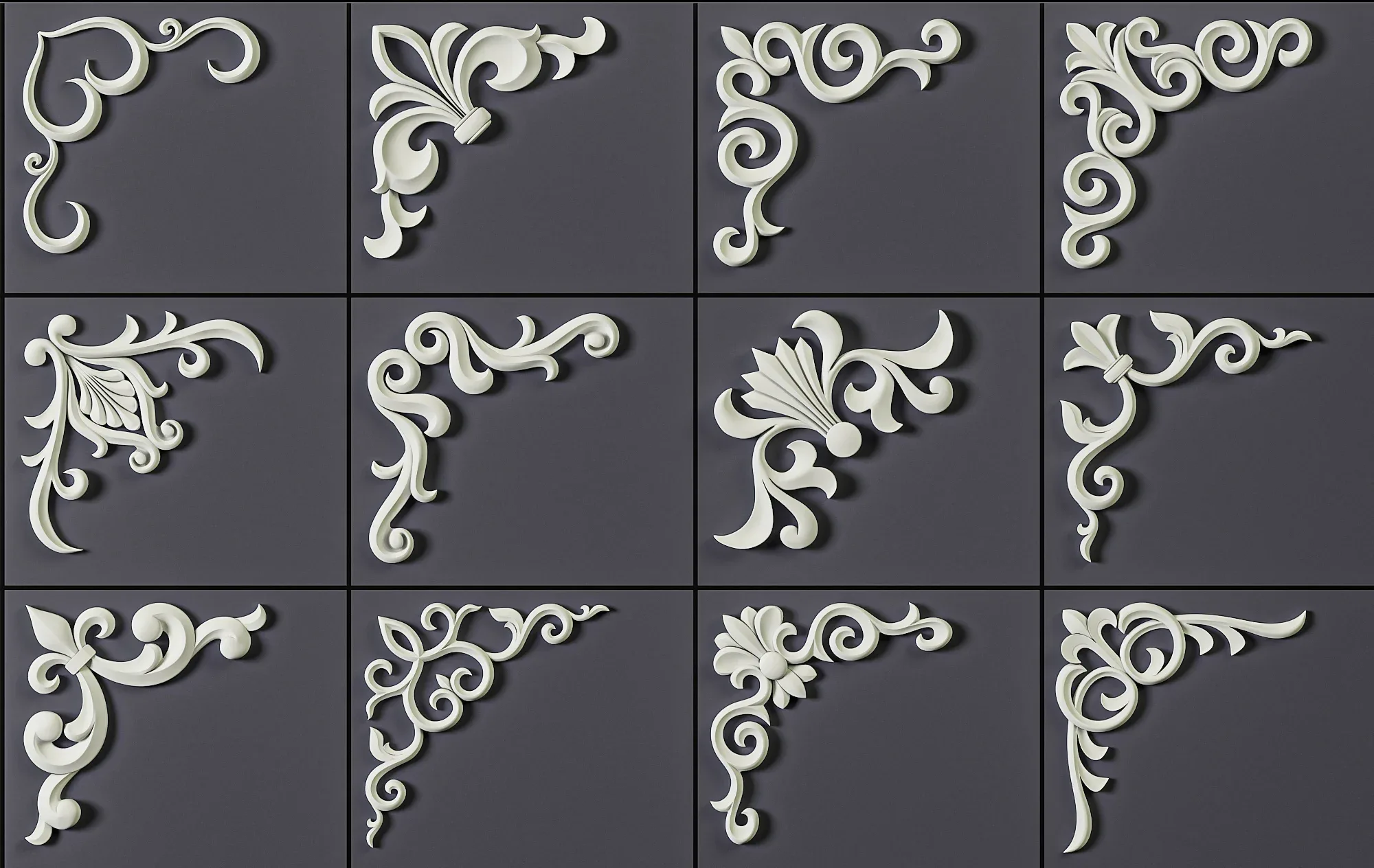 140 Corner Ornament Brushes, Alphas and 3D Models Vol 05