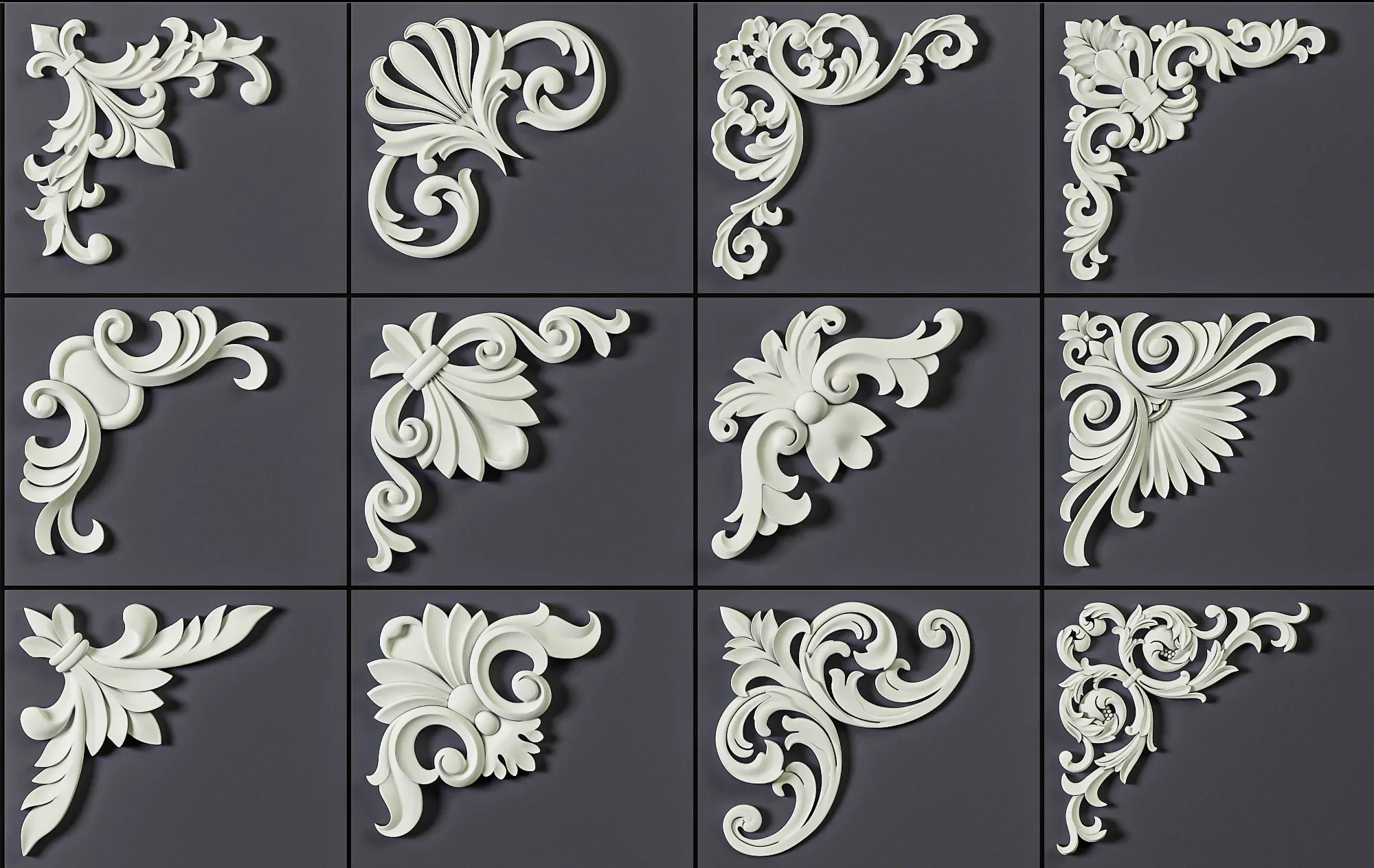 140 Corner Ornament Brushes, Alphas and 3D Models Vol 05