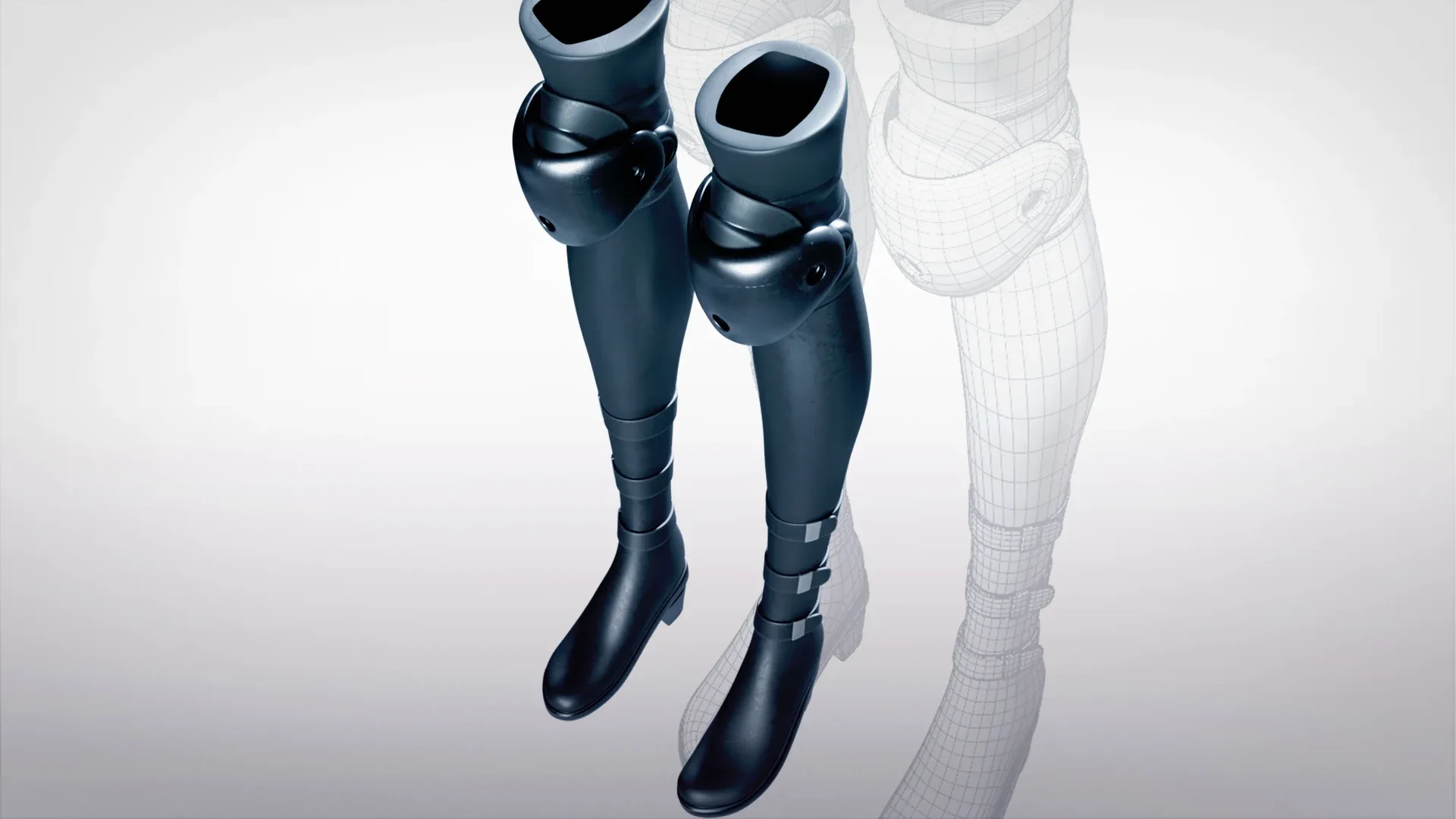 Armor boots for female character Low-poly 3D model