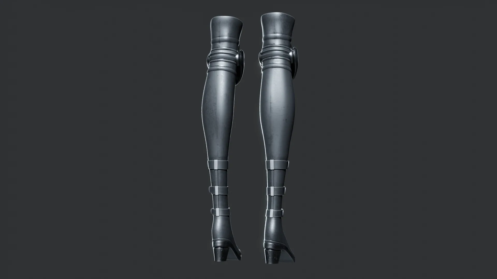 Armor boots for female character Low-poly 3D model