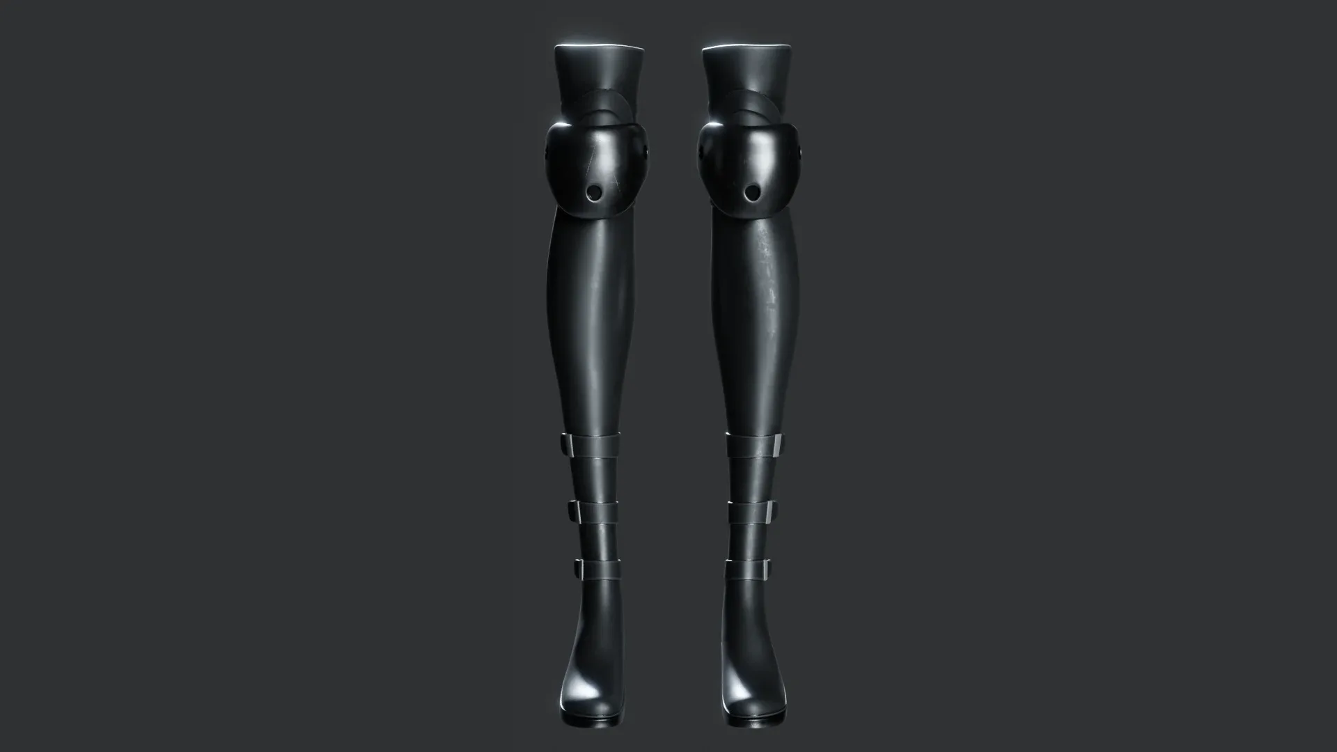 Armor boots for female character Low-poly 3D model