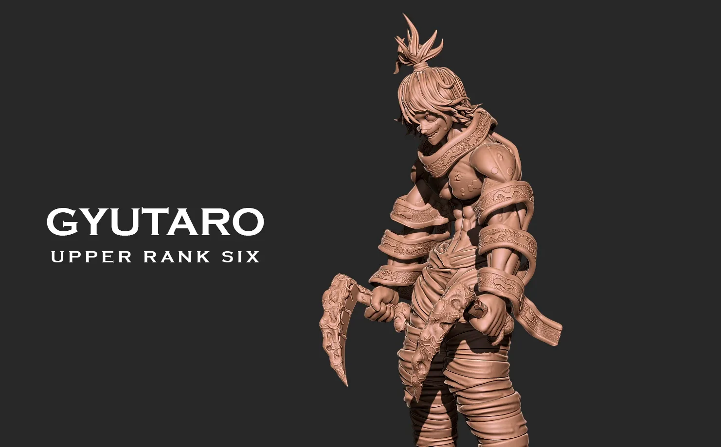 Demon slayer - gyutaro Upper rank 6 3D print model