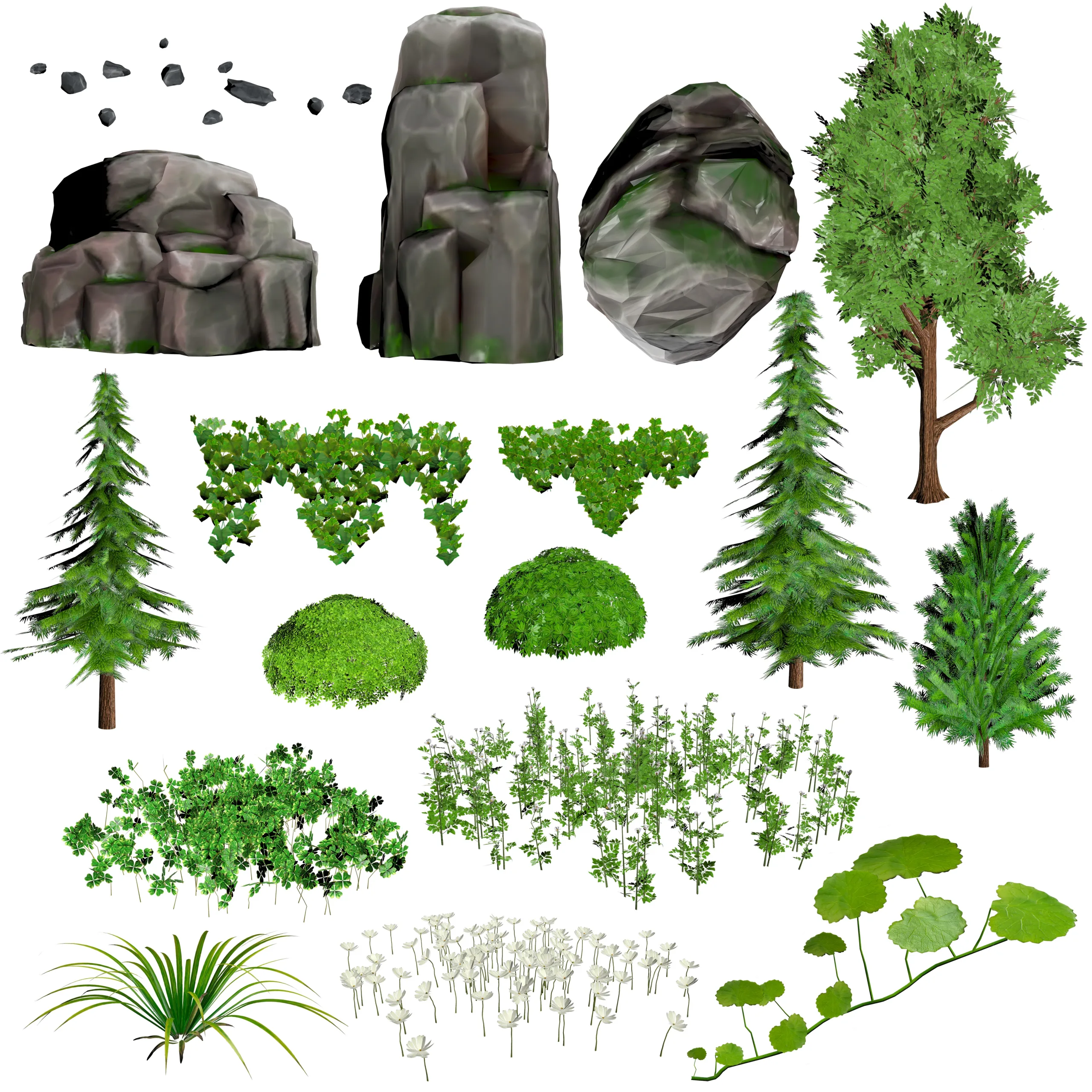 17 Stylized Game Ready Forest Assets