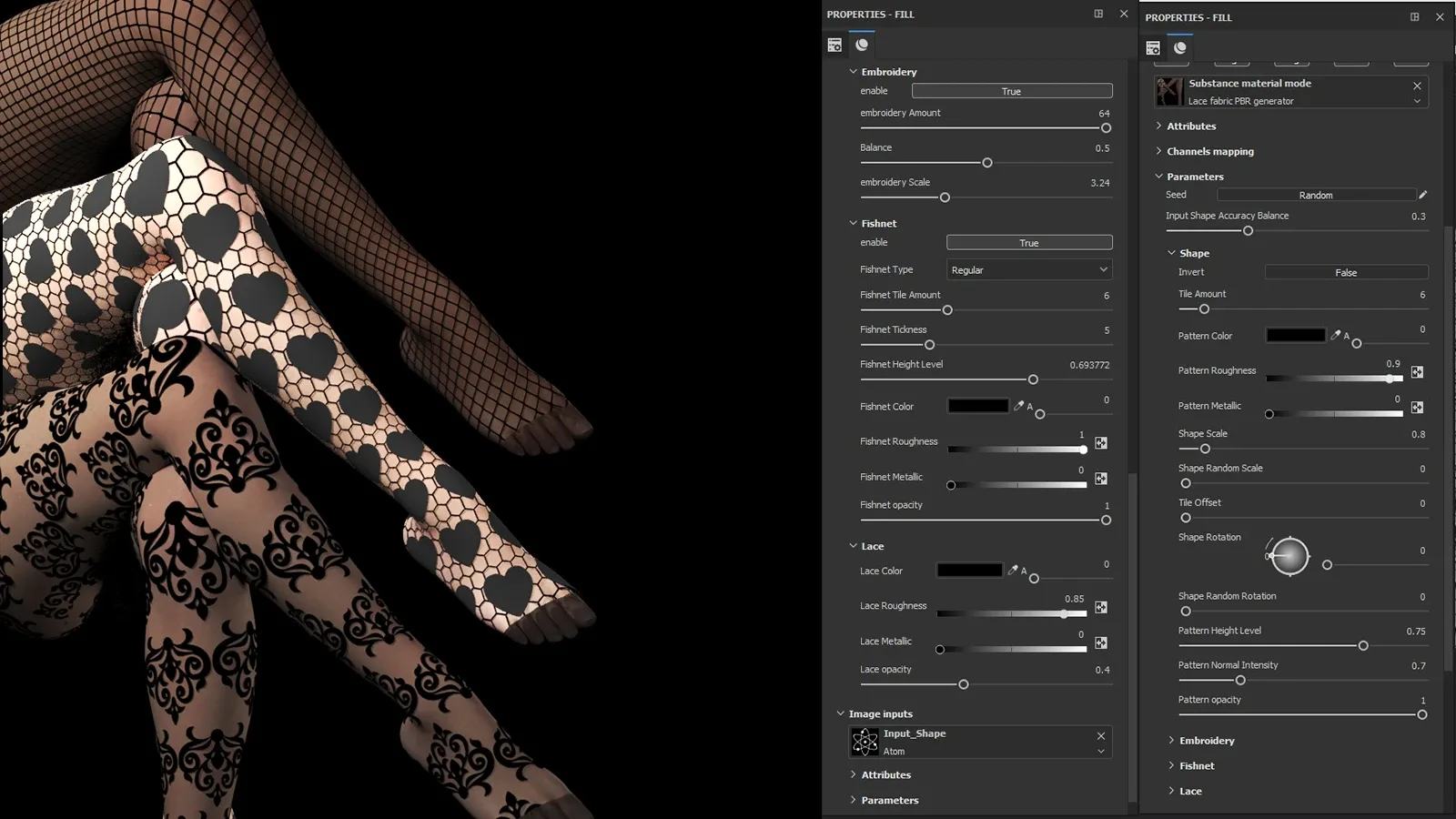 Lace Fabric Infinite PBR Material FlippedNormals
