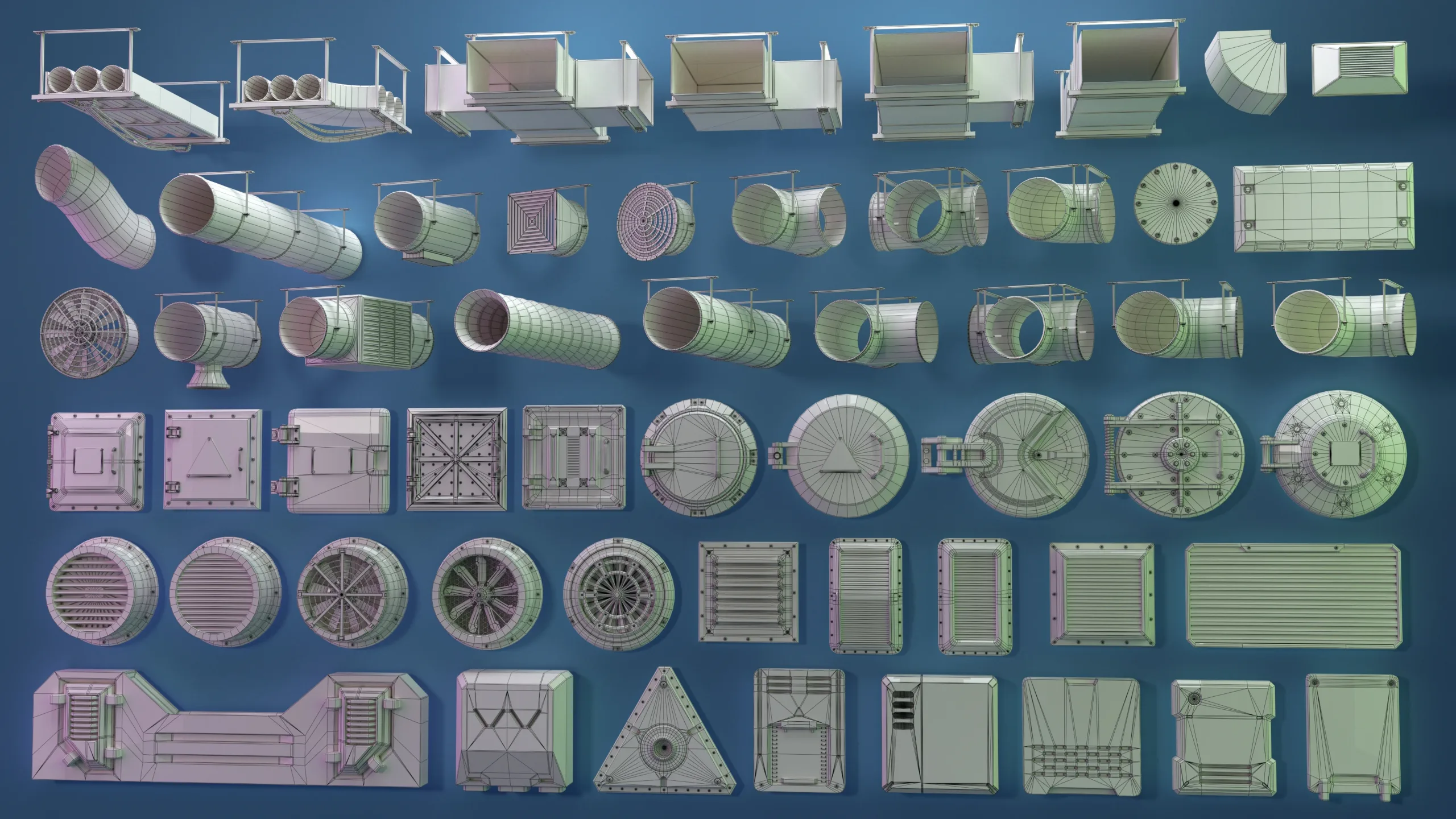 Industrial Kitbash - 8 - 55 pieces