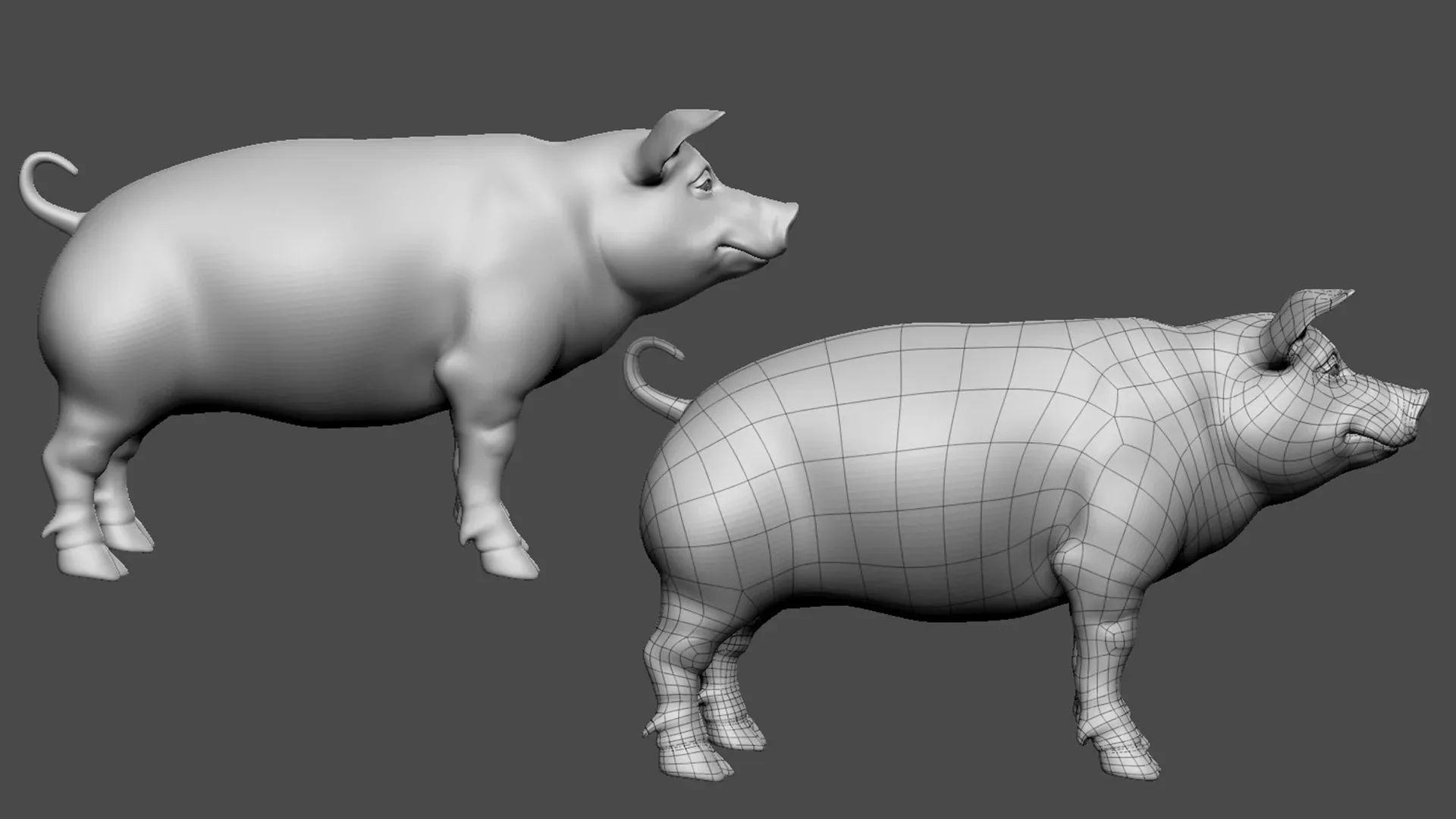 Pig - Topology + UV Map