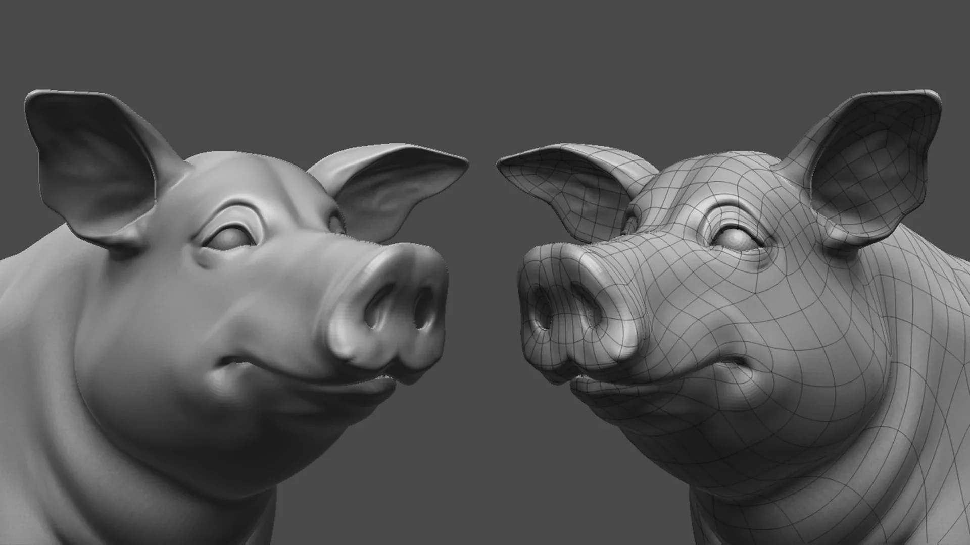 Pig - Topology + UV Map