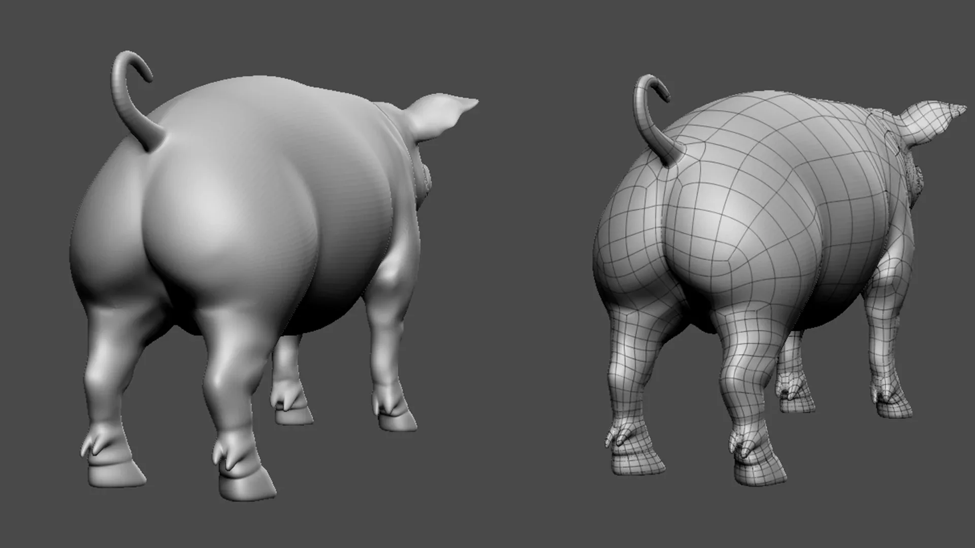 Pig - Topology + UV Map