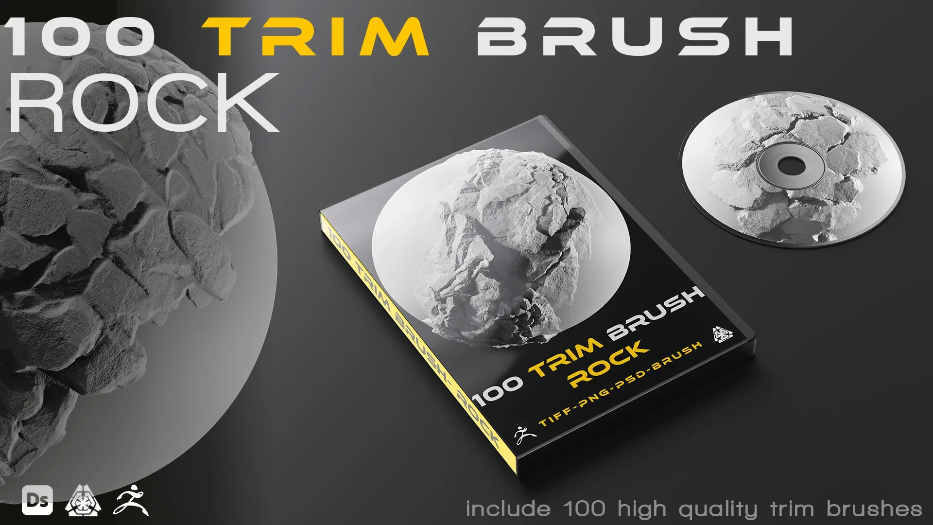 100 Trim brushes - Rock