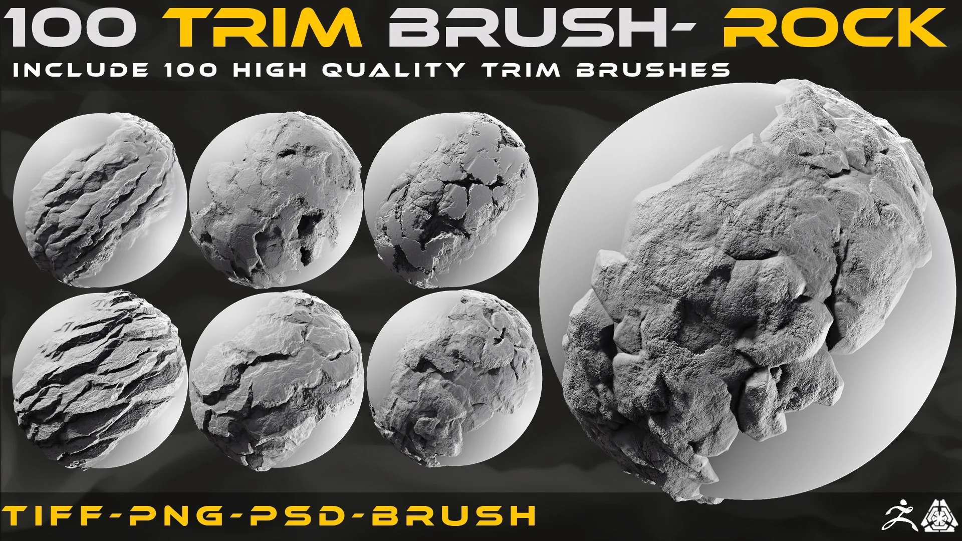 100 Trim brushes - Rock