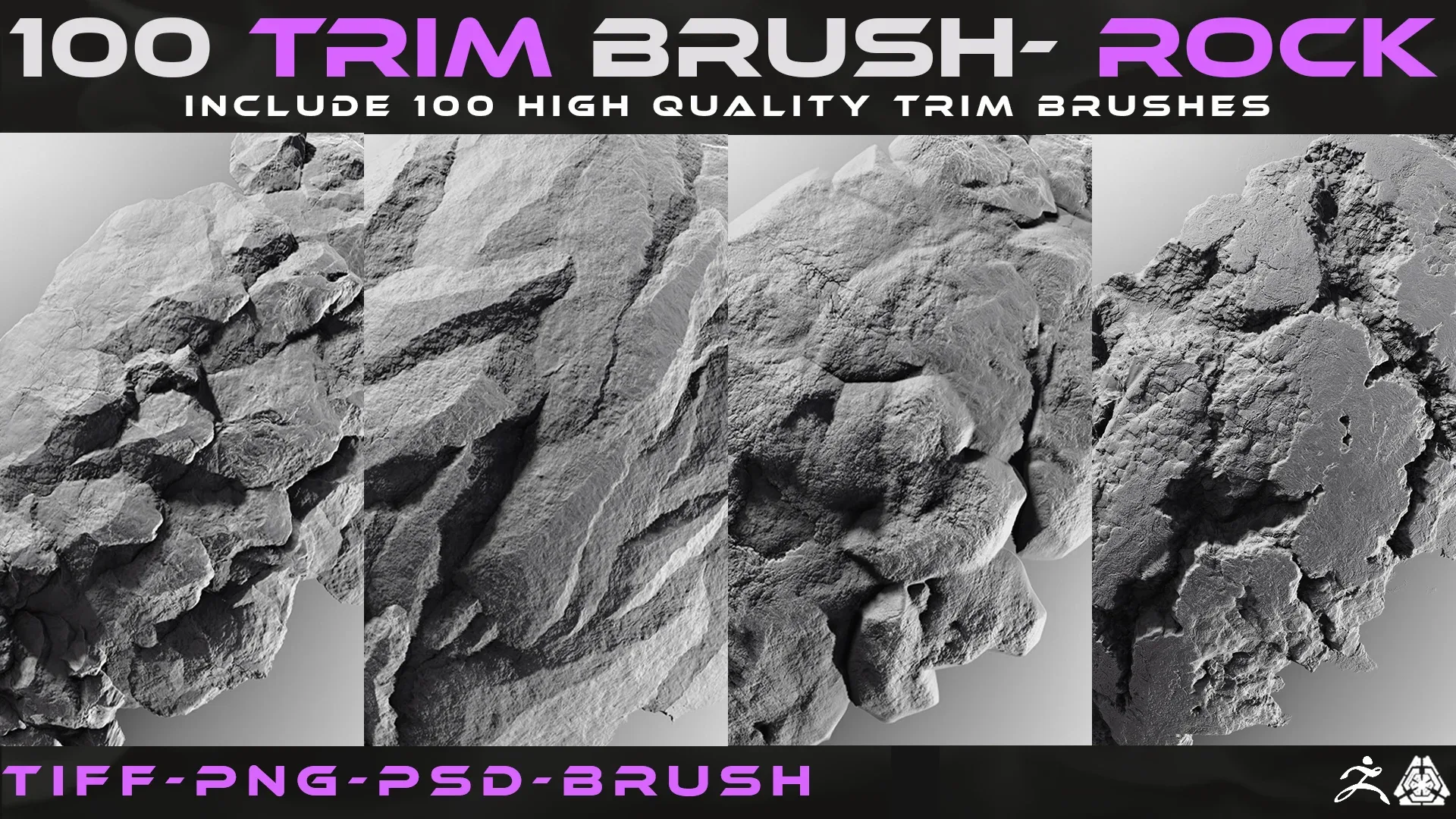 100 Trim brushes - Rock