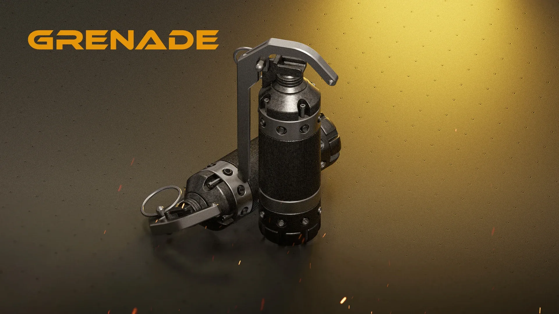 Sci-Fi Grenade 3D Model OBJ+BLENDFILES