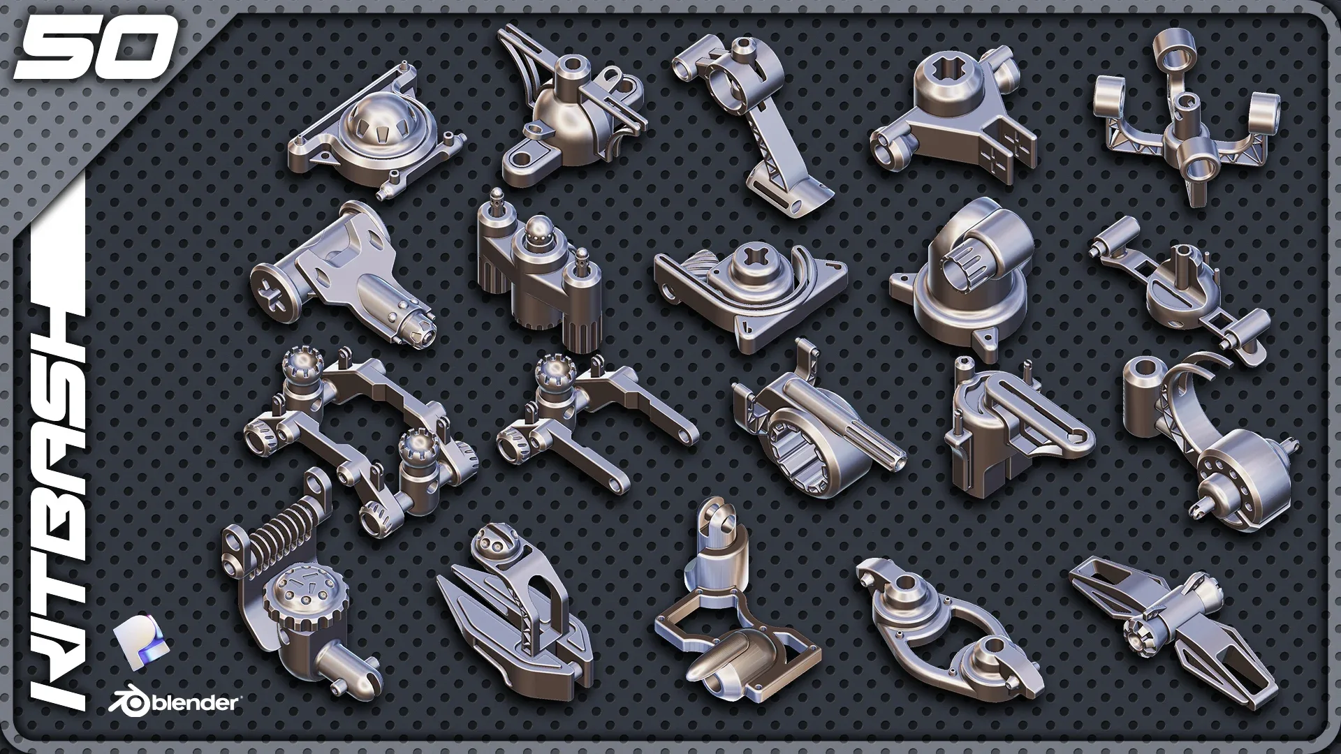 Sci-Fi Hard Surface KITBASH 50 DETAILS