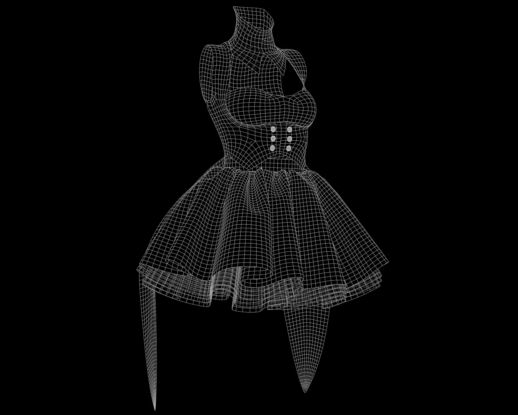 4 Dresses (low poly) vol_06:marvelous designer+obj+fbx+blender+pbr textures