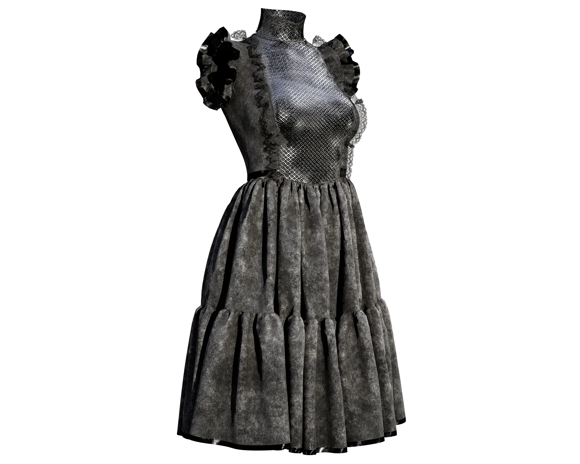 4 Dresses (low poly) vol_07:marvelous designer+obj+fbx+blender+pbr textures