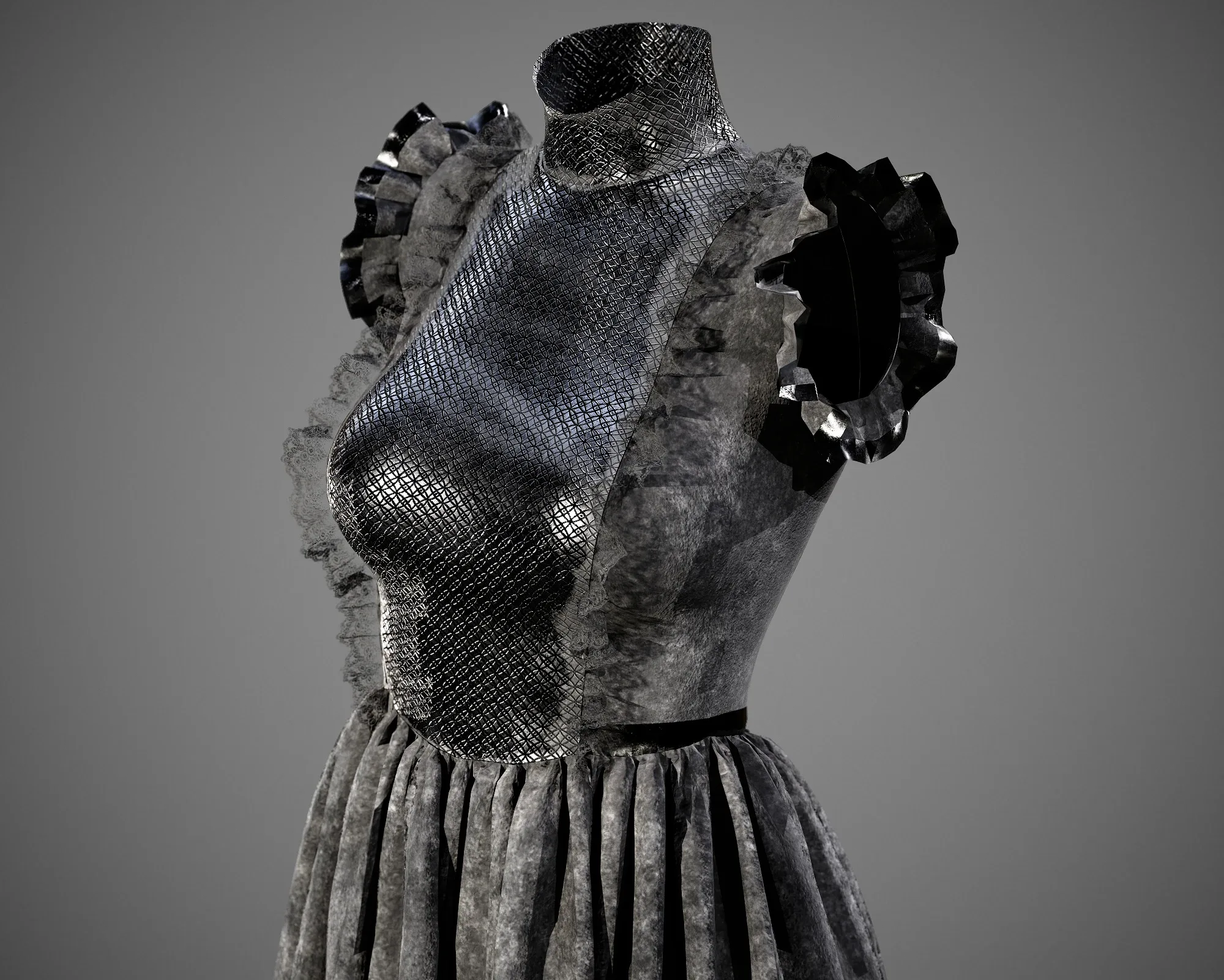 4 Dresses (low poly) vol_07:marvelous designer+obj+fbx+blender+pbr textures