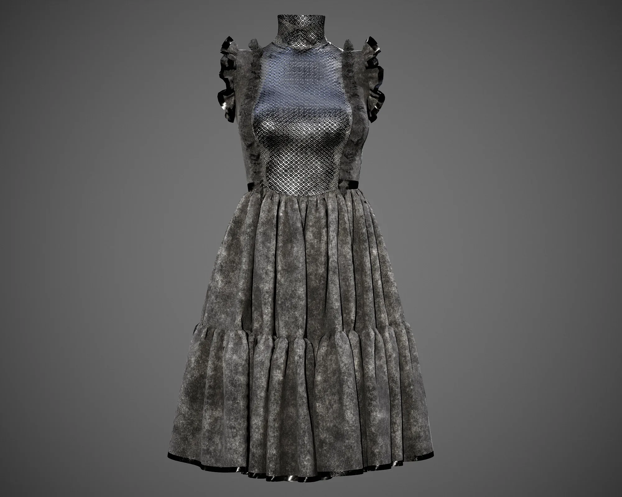 4 Dresses (low poly) vol_07:marvelous designer+obj+fbx+blender+pbr textures