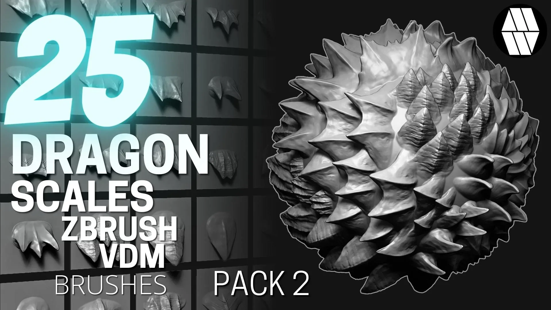 50 DRAGON SCALE VDM BRUSHES - Custom made Brushes to use in ZBrush