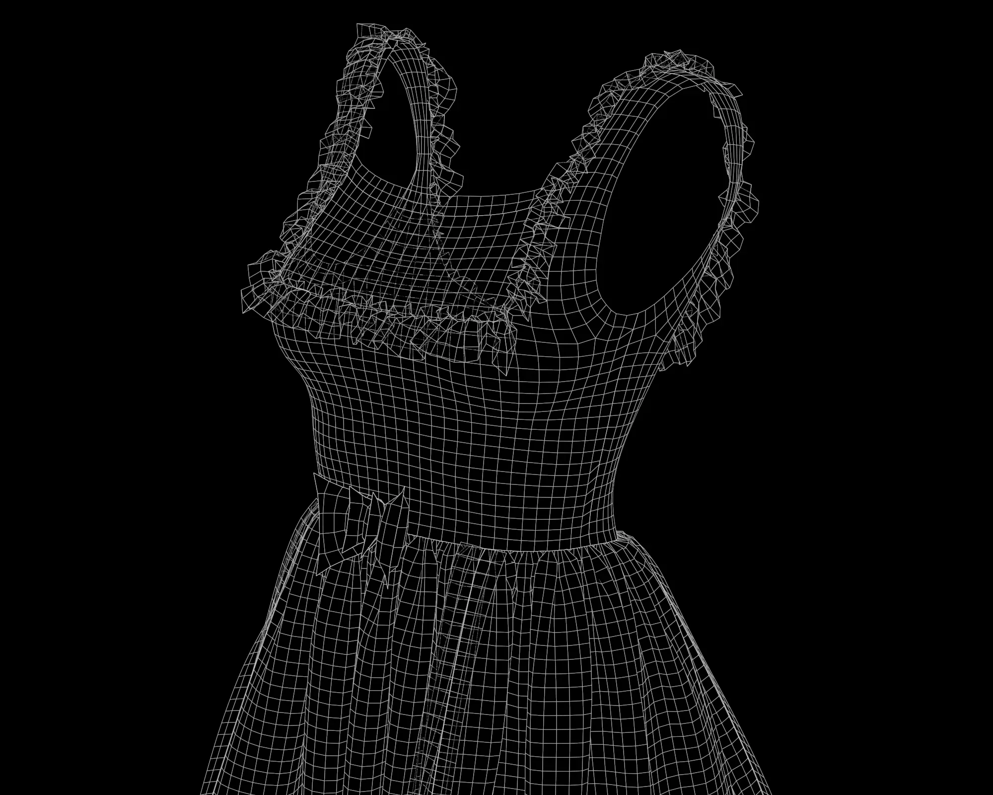 4 Dresses (low poly) vol_08:marvelous designer+obj+fbx+blender+pbr textures