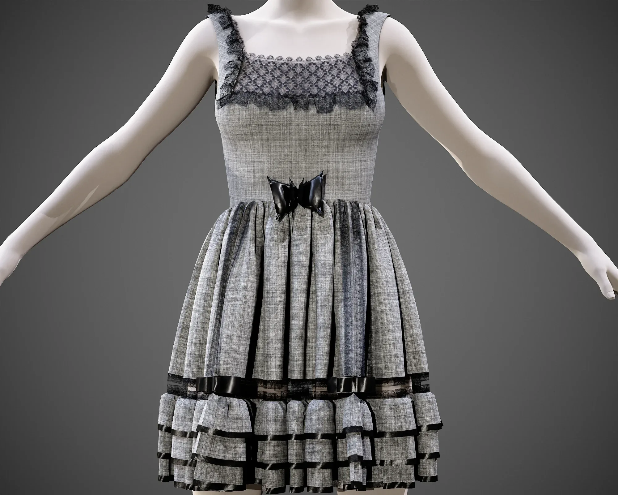 4 Dresses (low poly) vol_08:marvelous designer+obj+fbx+blender+pbr textures