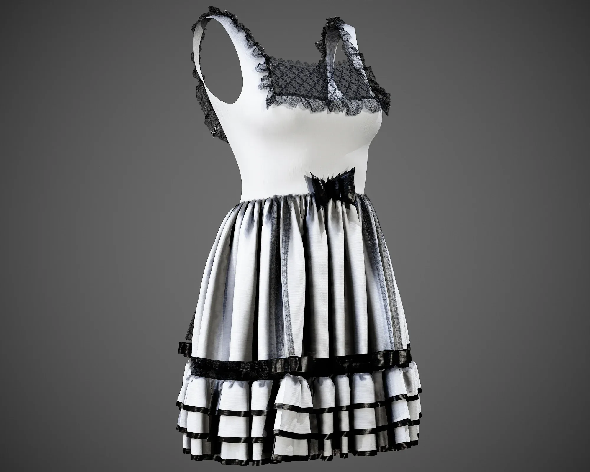 4 Dresses (low poly) vol_08:marvelous designer+obj+fbx+blender+pbr textures