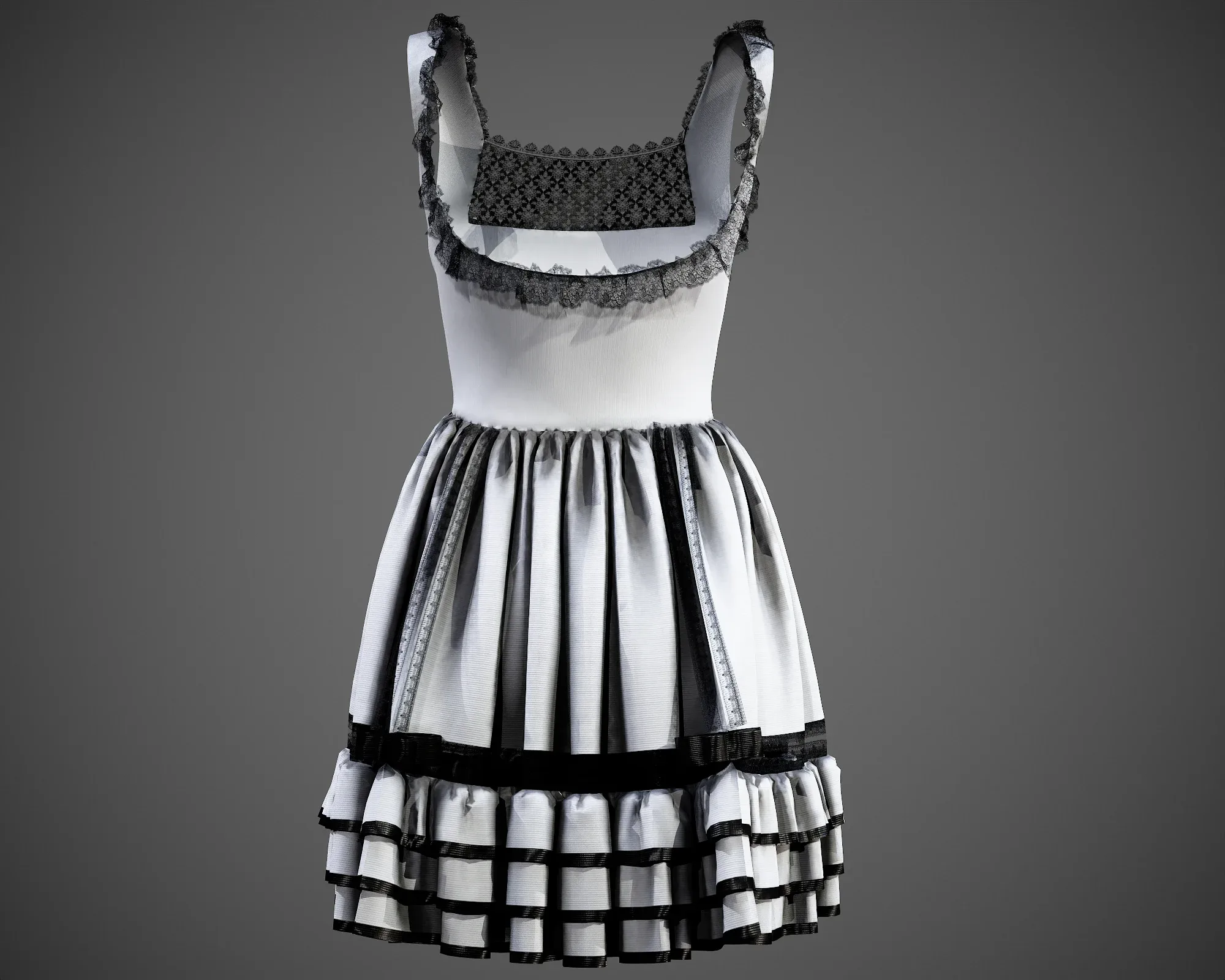 4 Dresses (low poly) vol_08:marvelous designer+obj+fbx+blender+pbr textures