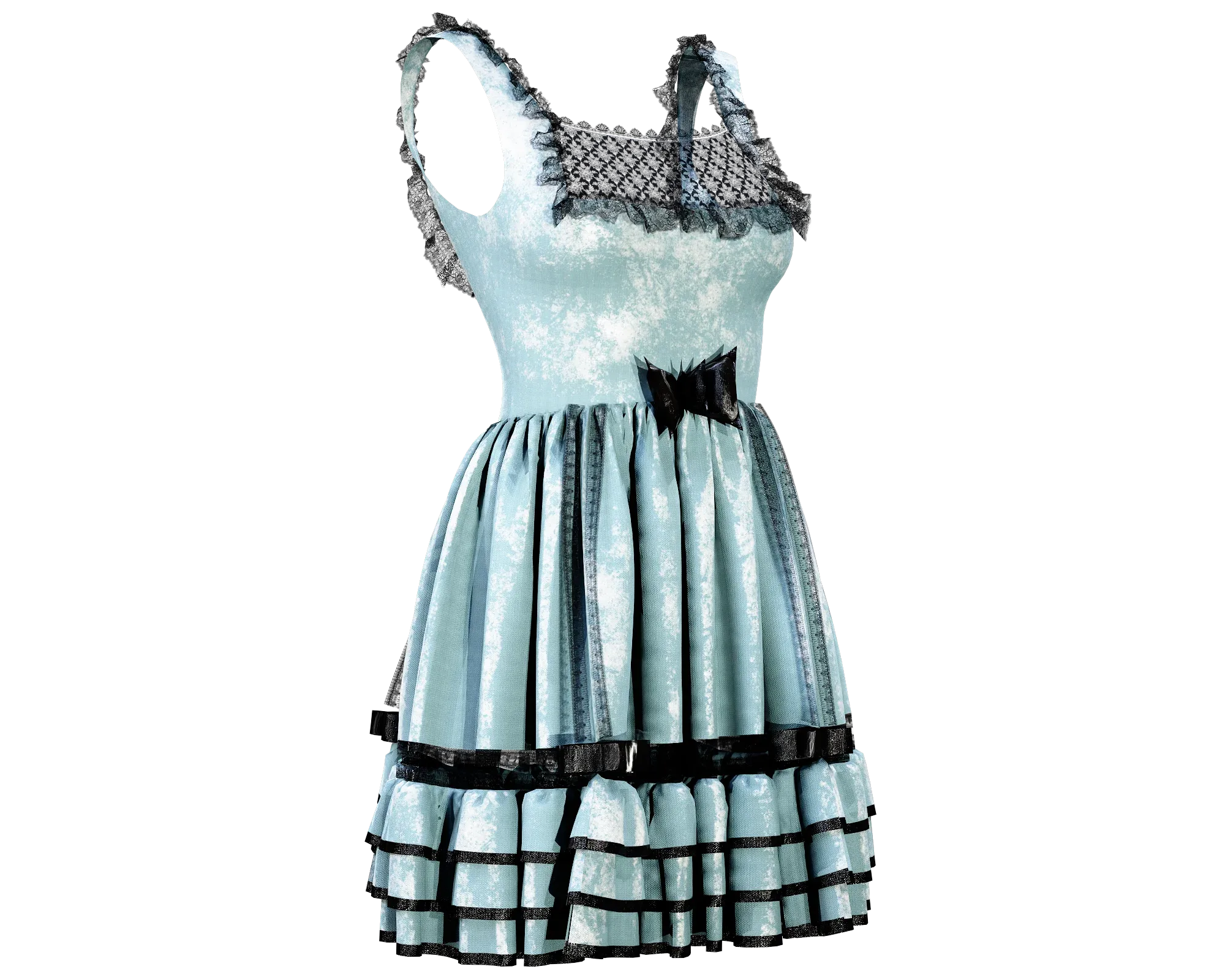 4 Dresses (low poly) vol_08:marvelous designer+obj+fbx+blender+pbr textures