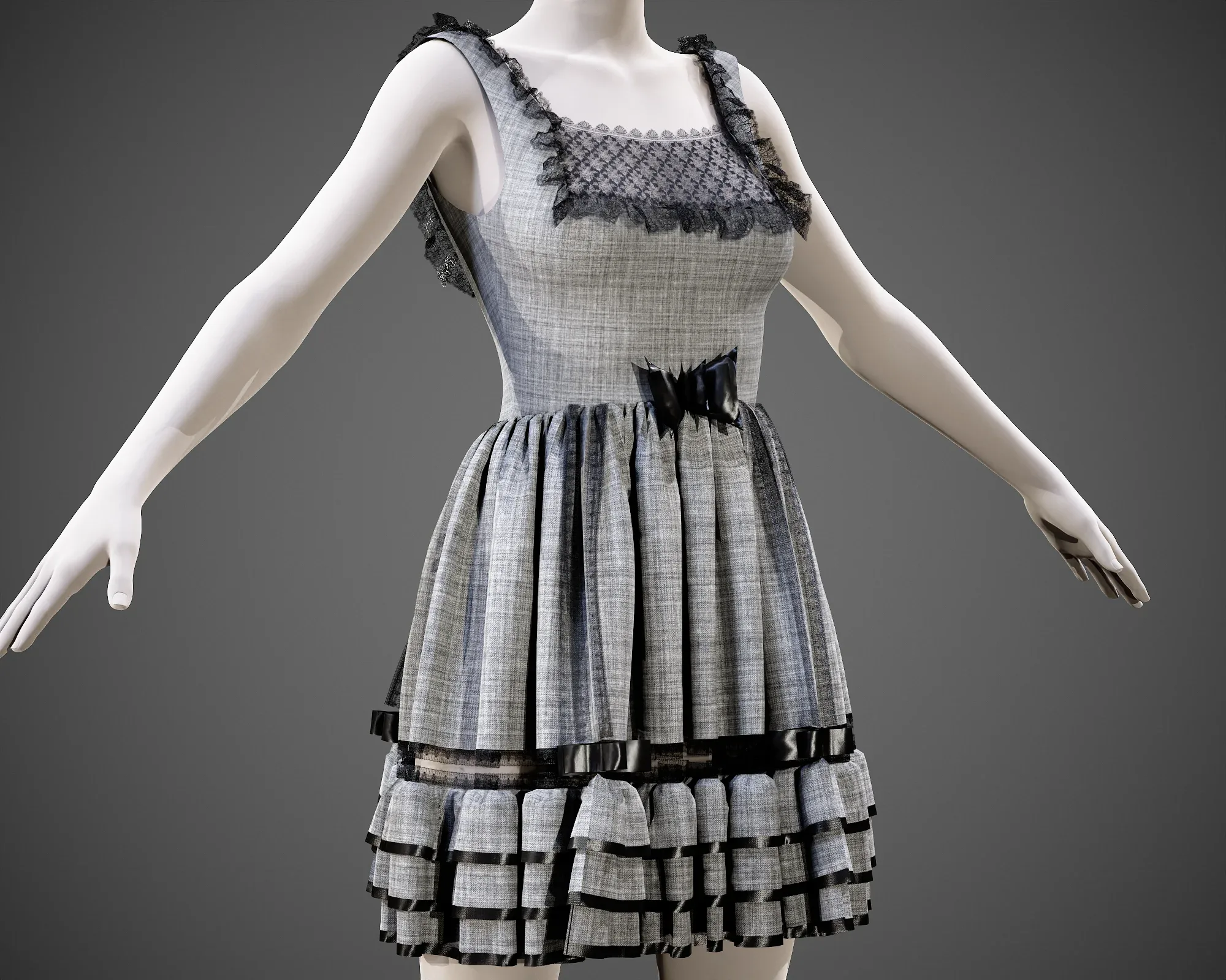 4 Dresses (low poly) vol_08:marvelous designer+obj+fbx+blender+pbr textures