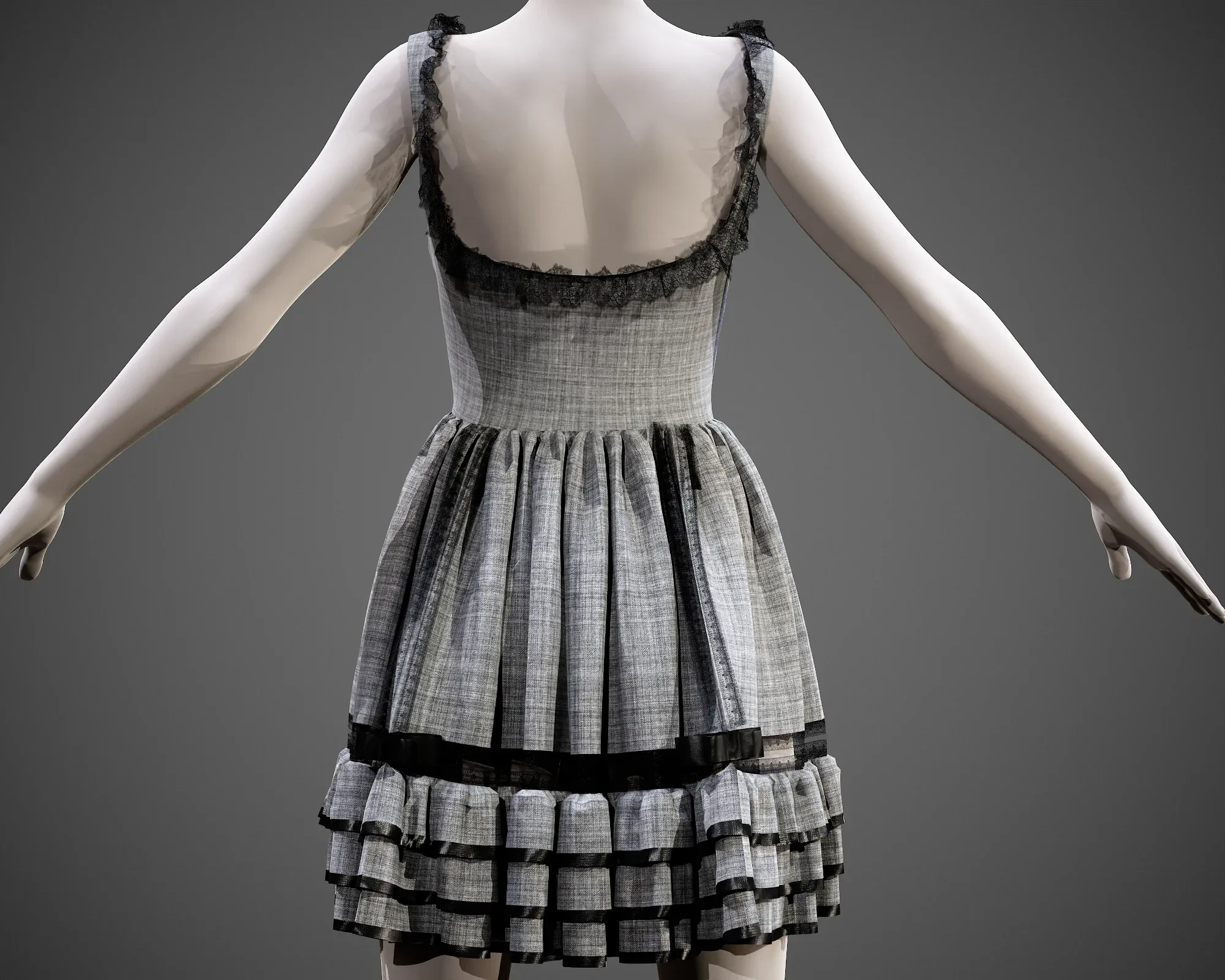 4 Dresses (low poly) vol_08:marvelous designer+obj+fbx+blender+pbr textures