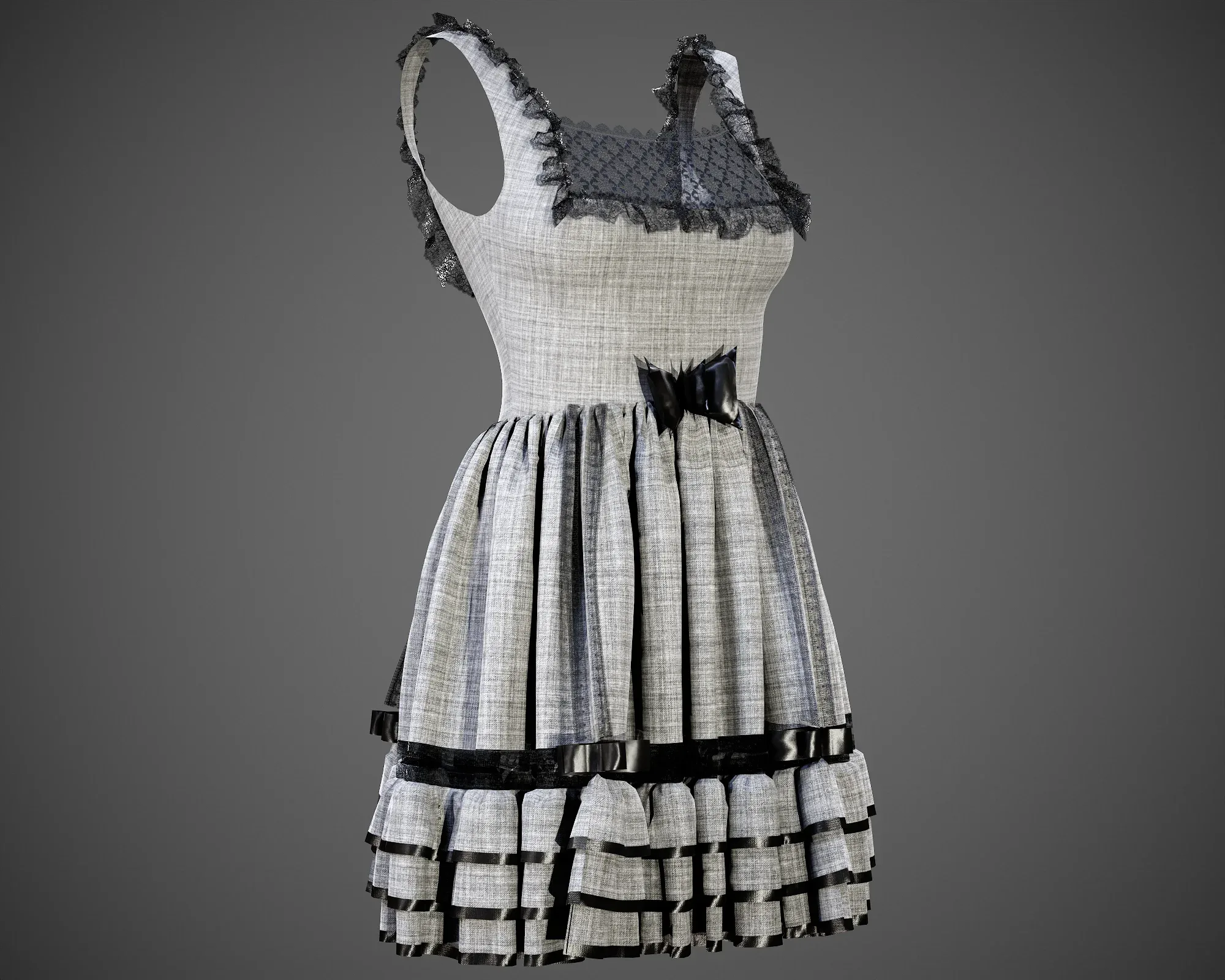 4 Dresses (low poly) vol_08:marvelous designer+obj+fbx+blender+pbr textures