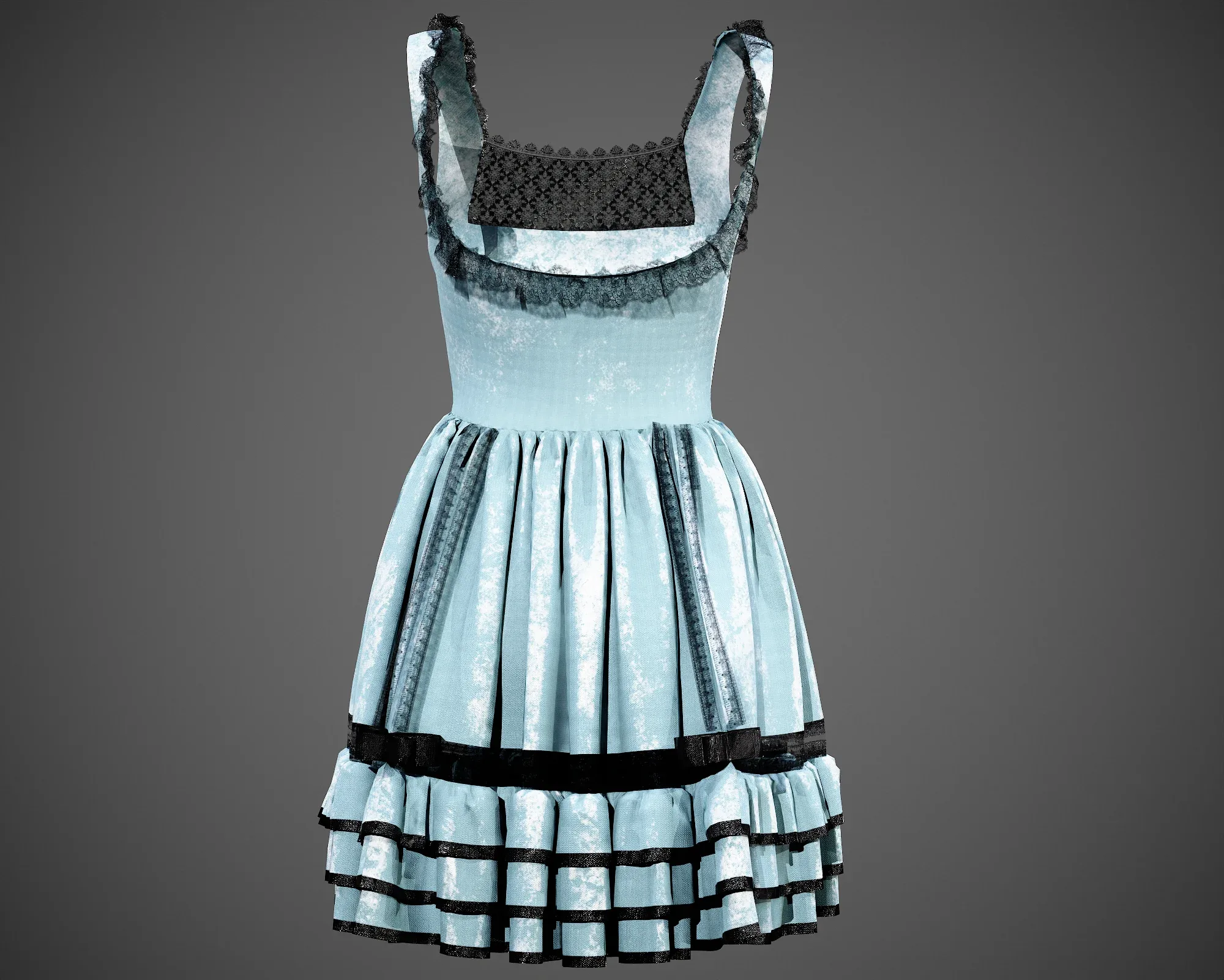 4 Dresses (low poly) vol_08:marvelous designer+obj+fbx+blender+pbr textures