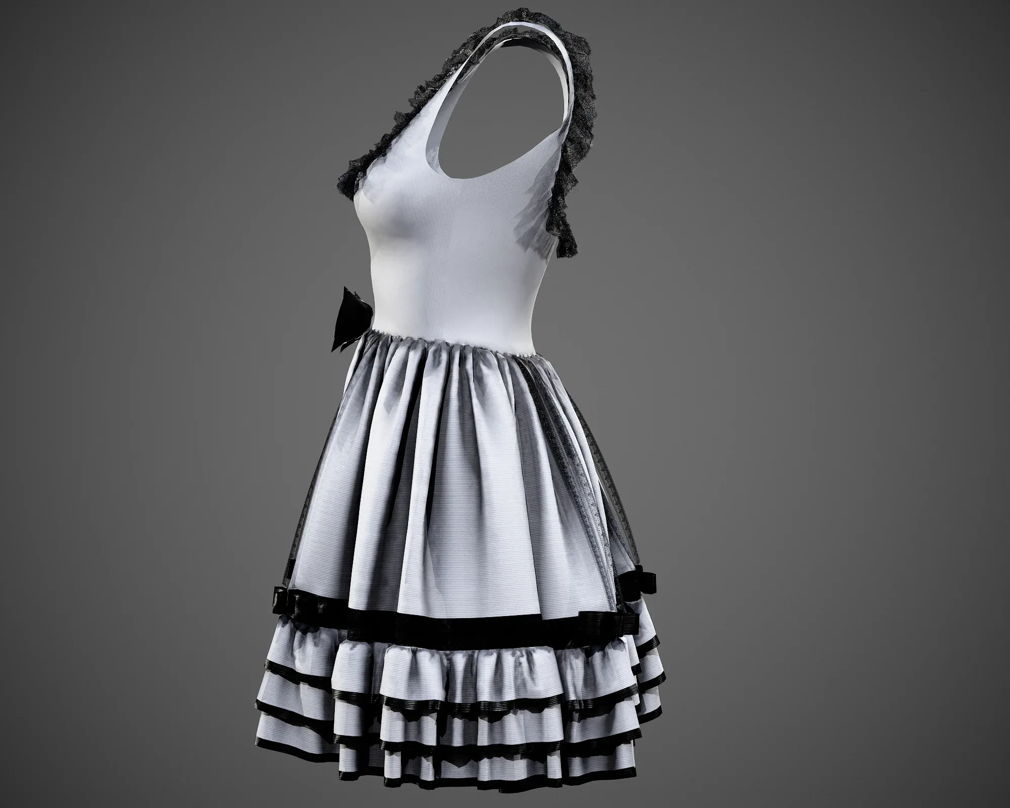 4 Dresses (low poly) vol_08:marvelous designer+obj+fbx+blender+pbr textures