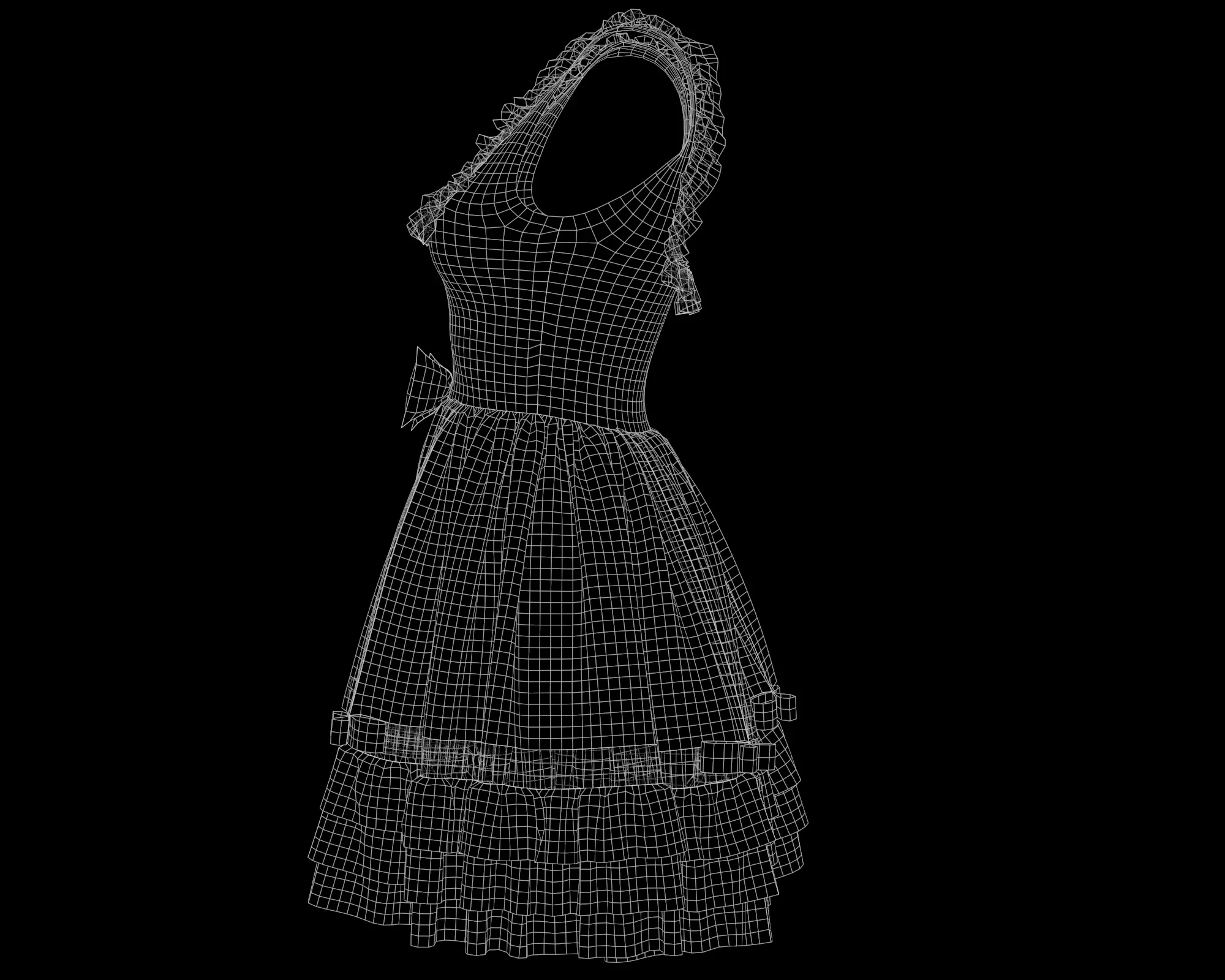 4 Dresses (low poly) vol_08:marvelous designer+obj+fbx+blender+pbr textures