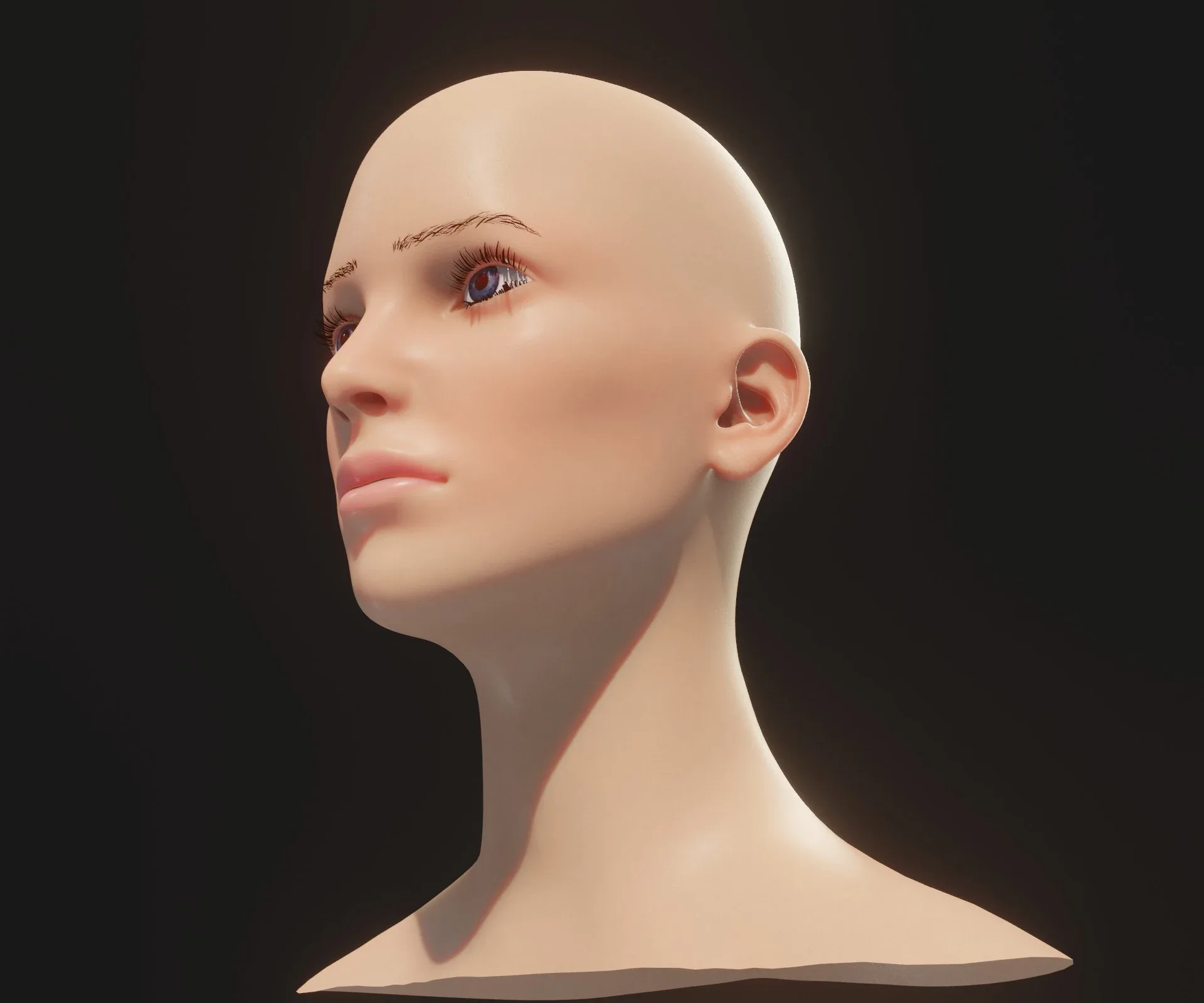 Realistic Male and Female Head 3D Model Animated with Facial Expressions