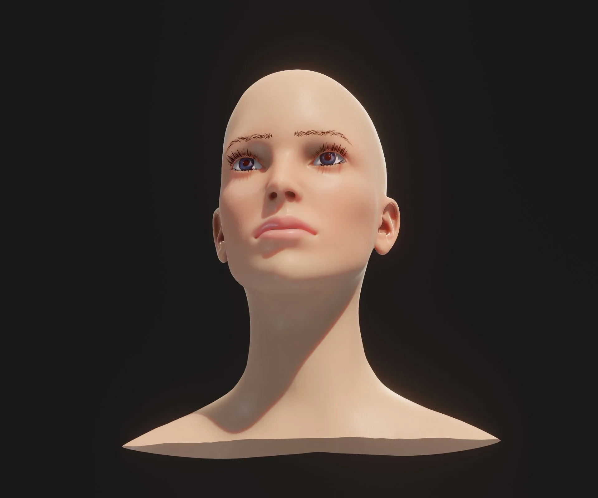 Realistic Male and Female Head 3D Model Animated with Facial Expressions