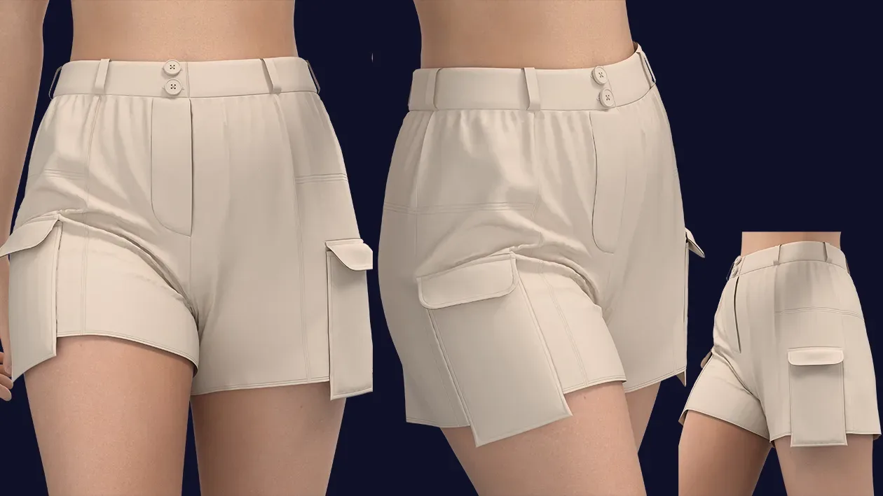 10 basic women's Shorts (VOL.02) Zprj, OBJ, FBX