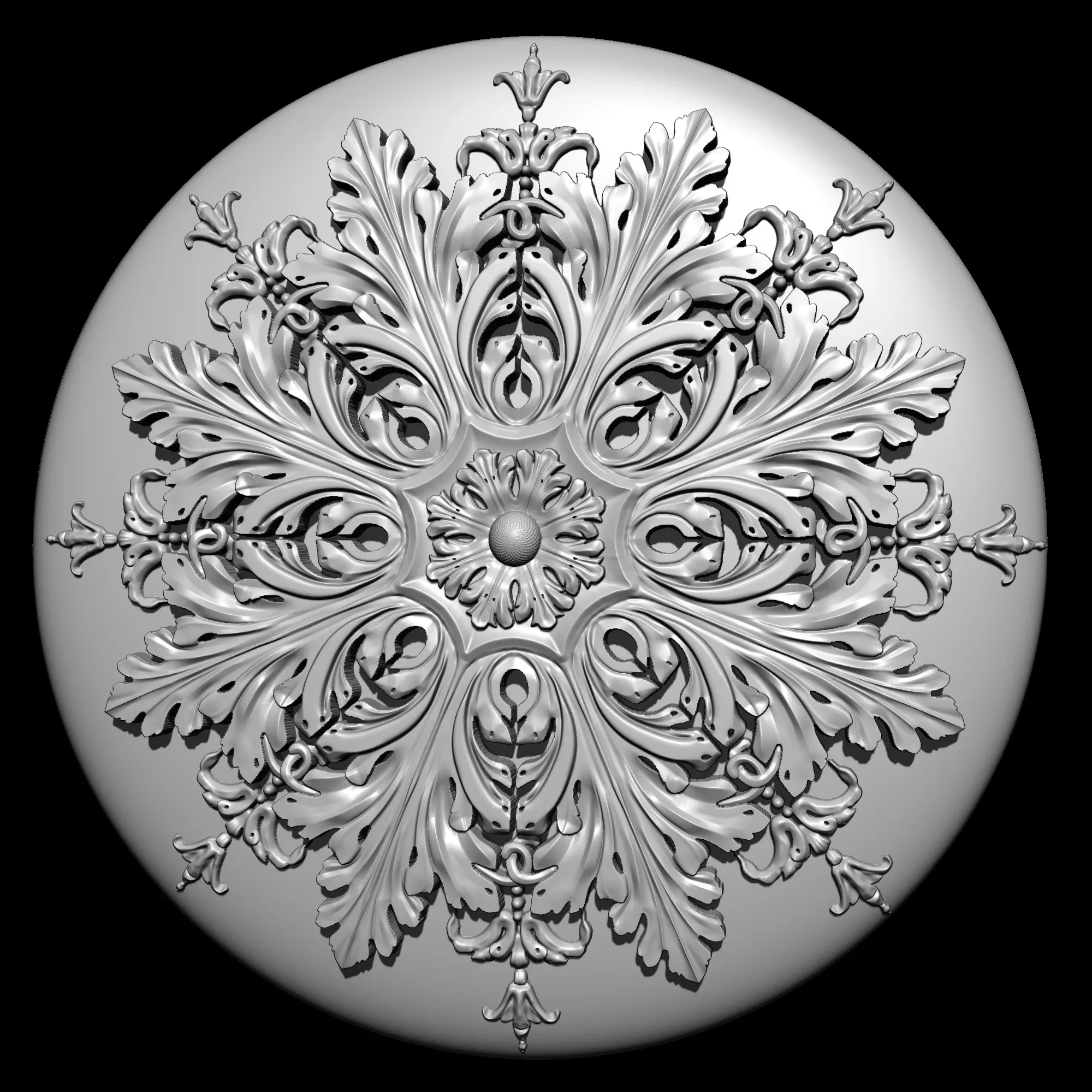 8 Ornament Circular 3Dmodel Brush alpha