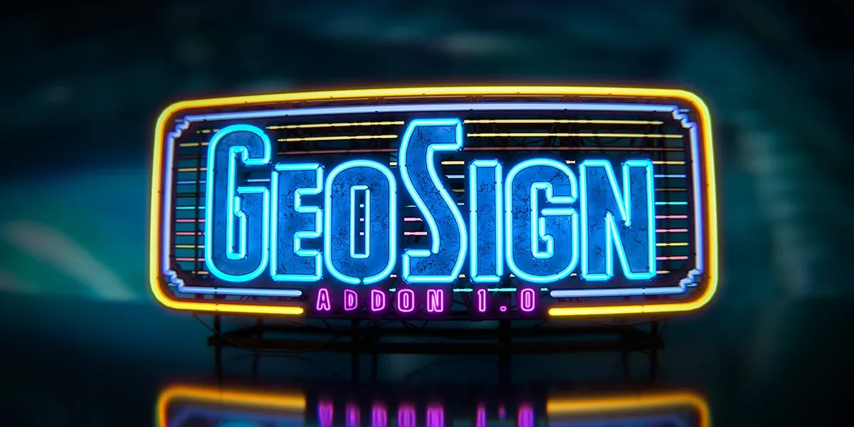 Geo Sign 1.0 (Sign Generator Addon) Blender Addon 3.4 / 3.5 / 3.6