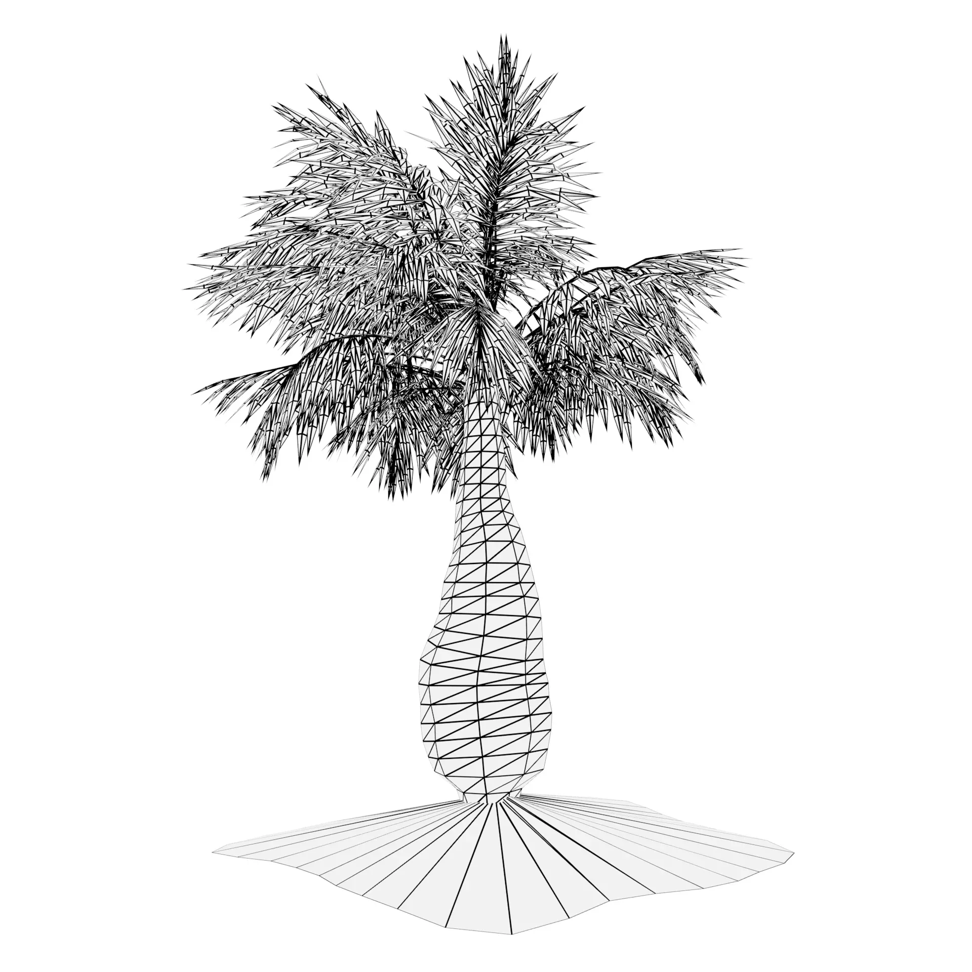 bottle-shaped palm 3d model