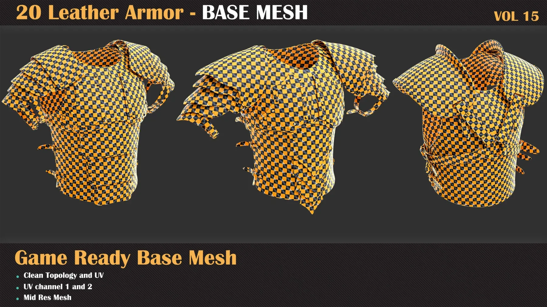 20 Leather Armor BASE MESH - VOL 15