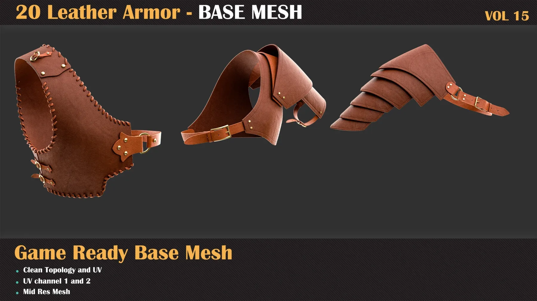 20 Leather Armor BASE MESH - VOL 15