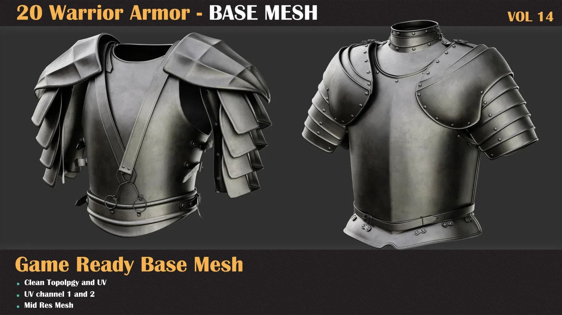 20 Warrior Armor BASE MESH - VOL 14