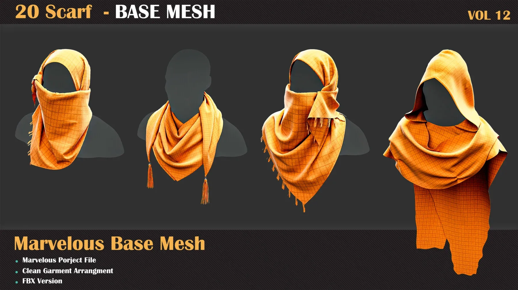 20 Scarf BASE MESH - VOL 12